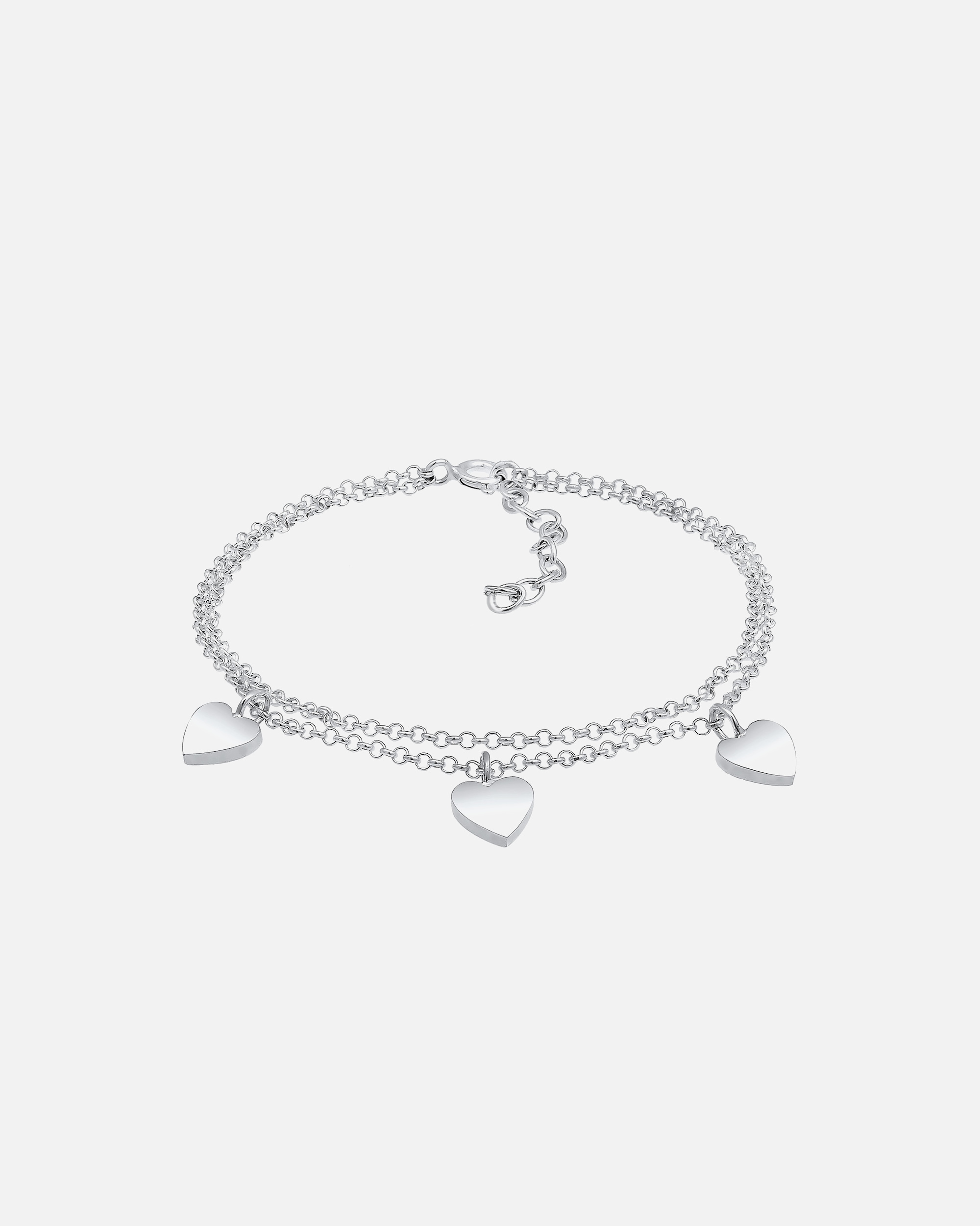 Bracelet pour Femme Elli Couche de Trio Symbole Coeur Amour Bracelet Femme (925/1000) Argent 16