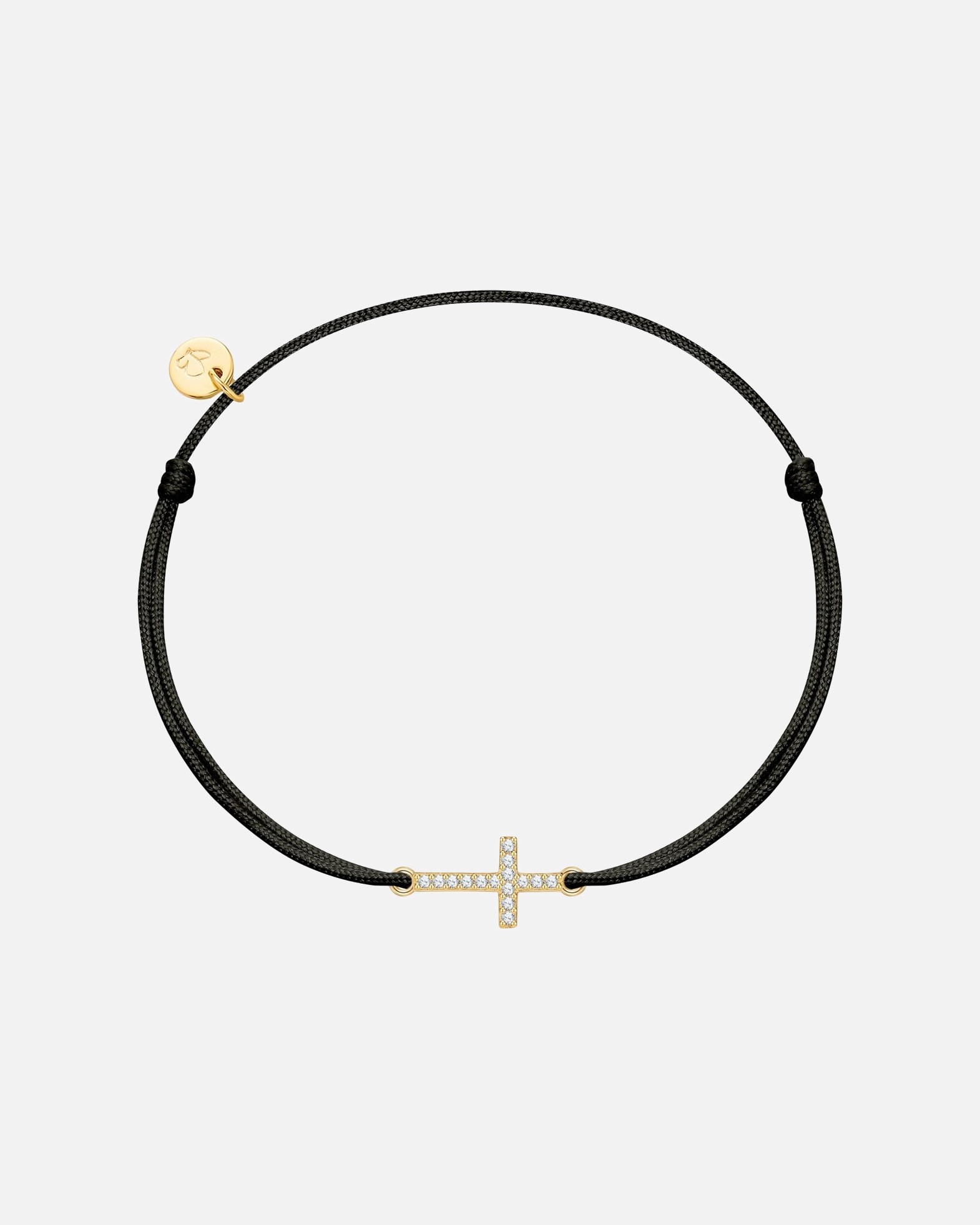 Bracelet pour Femme Glanzstücke München Bracelet Croix en Textile en Or jaune Réglable 15,0 - 22,0 cm