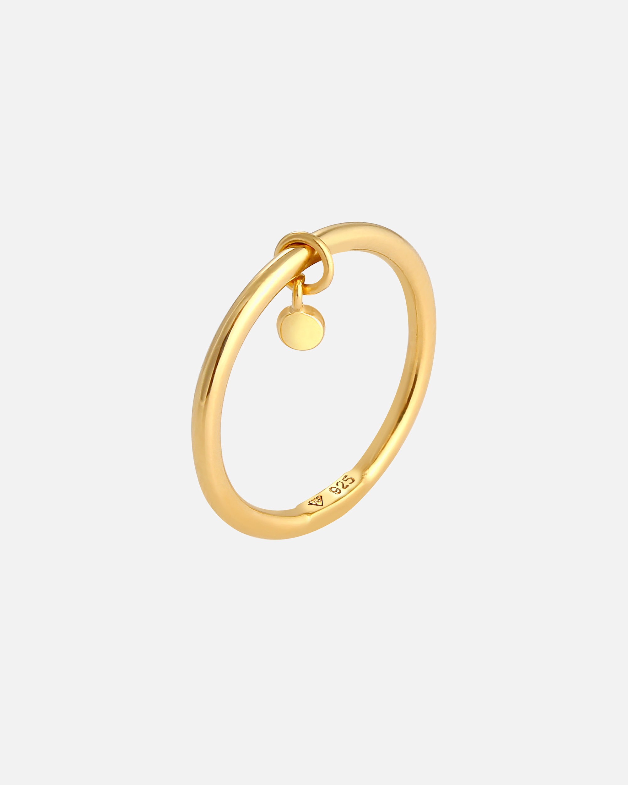 Bague pour Femme Elli Anneau de bande Anneau empilé rond Plaquette basique 925 Anneau 56