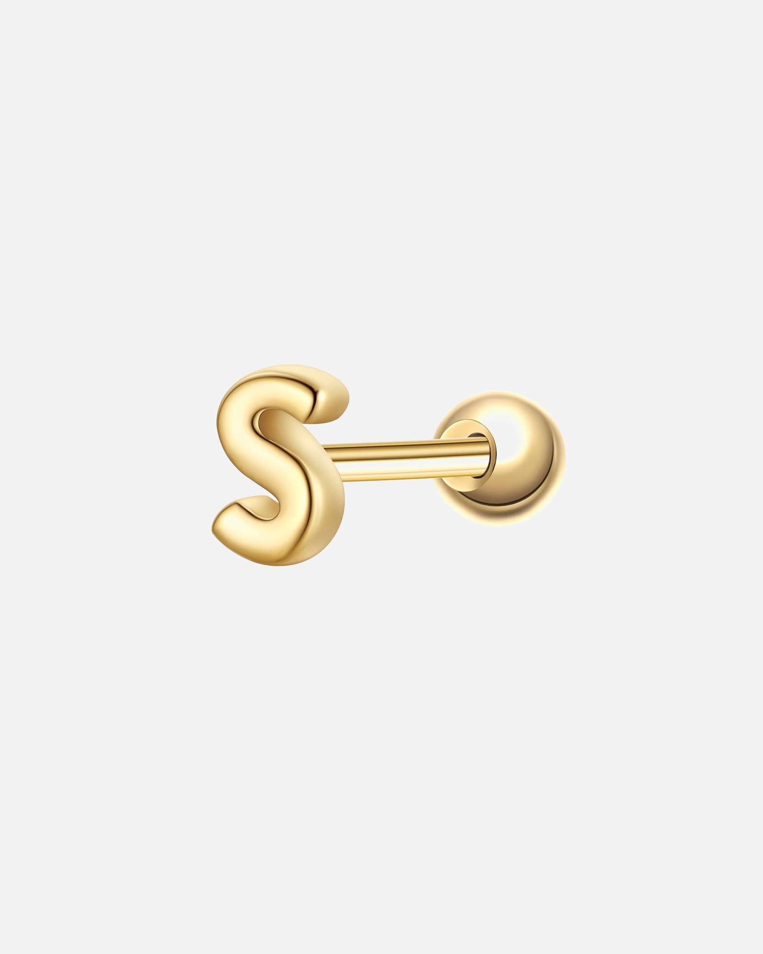 Boucles d'oreilles pour Femme Glanzstücke München Piercing Lettre S en argent sterling en or jaune 4,1 mm