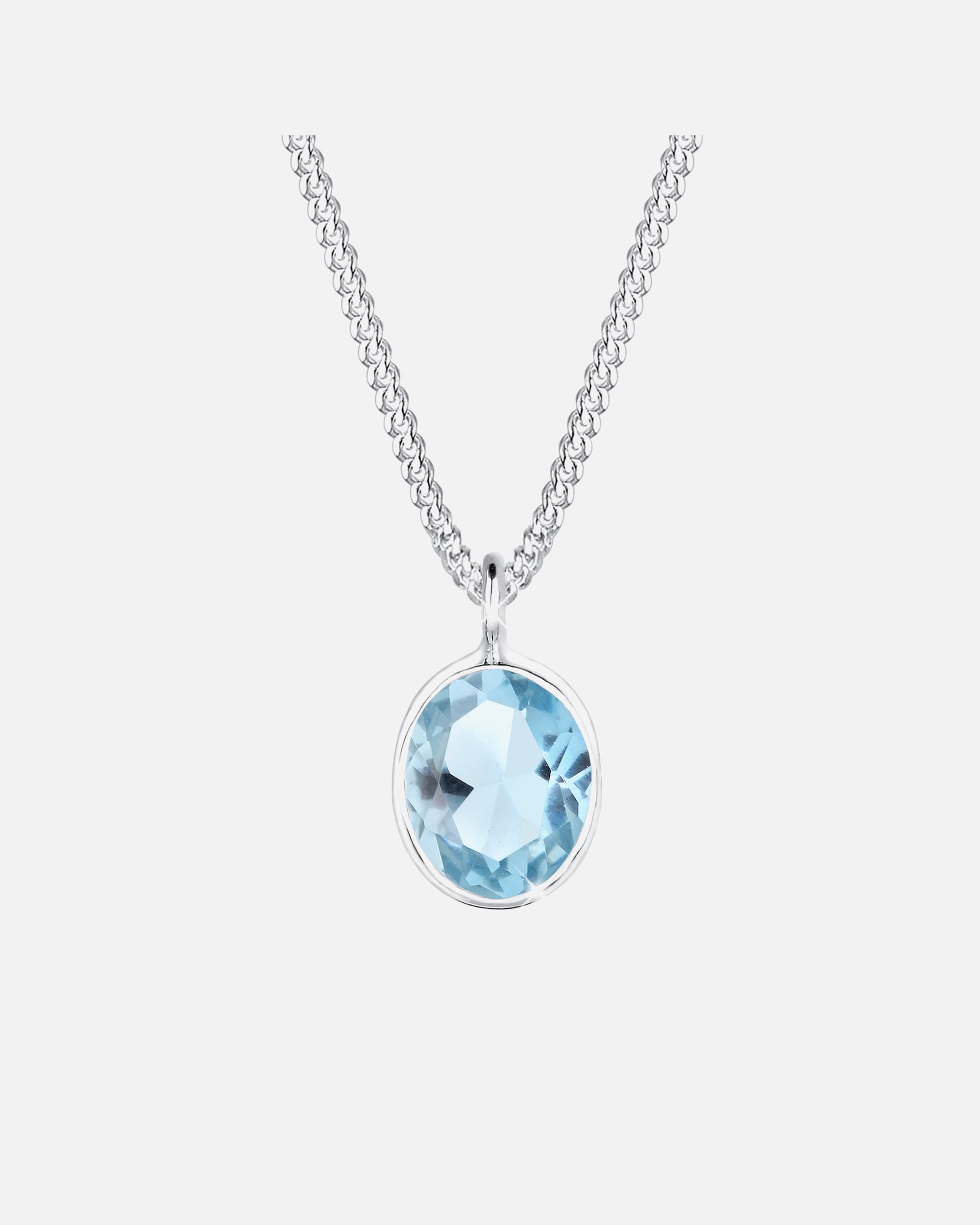 Collier pour Femme Elli Femmes Pendentif solitaire élégant avec topaze bleu clair en argent sterling 925 45