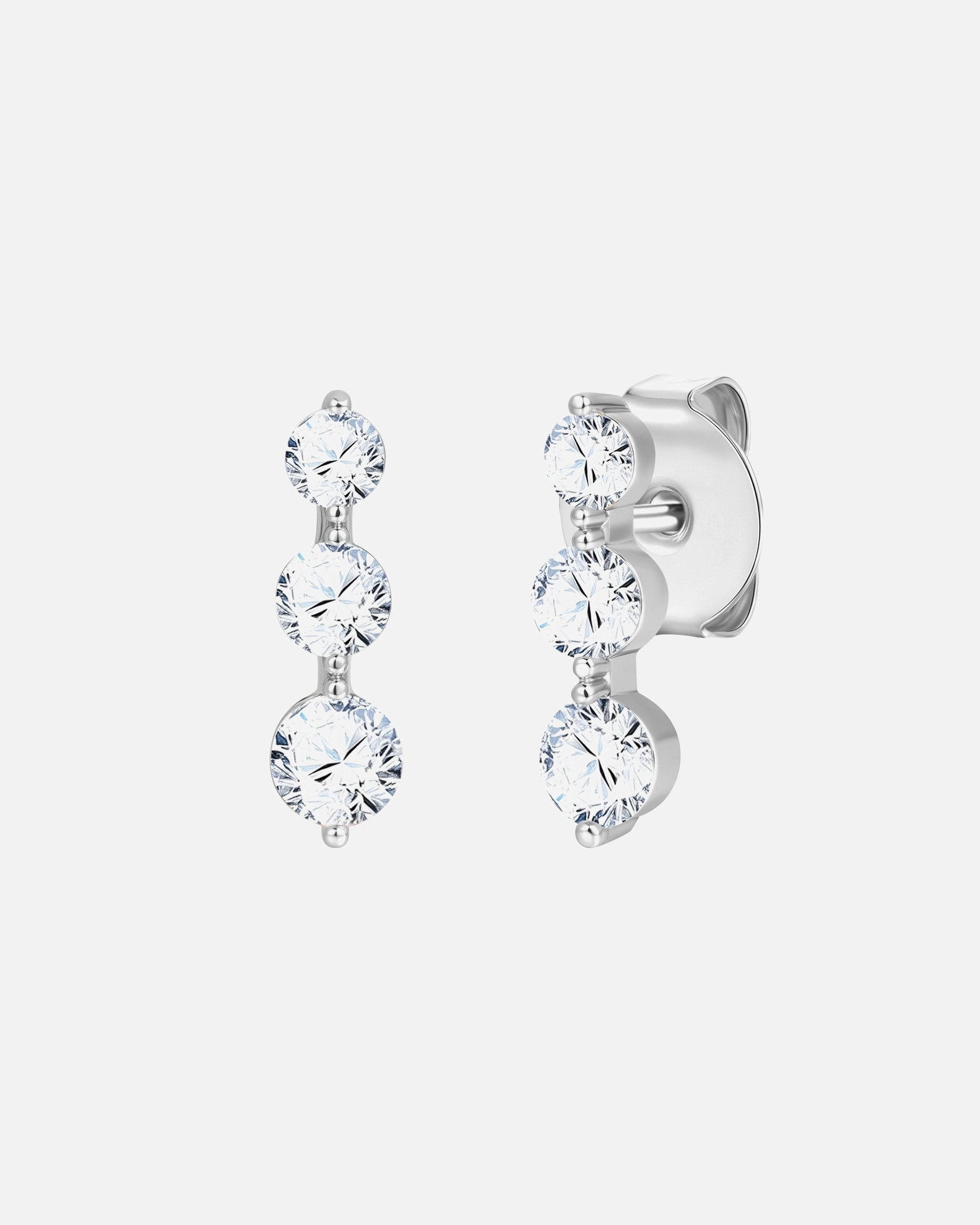 Boucles d'oreilles pour Femme Lulu & Jane Boucles d'oreilles en laiton en Argent avec Zircon 13,9 mm