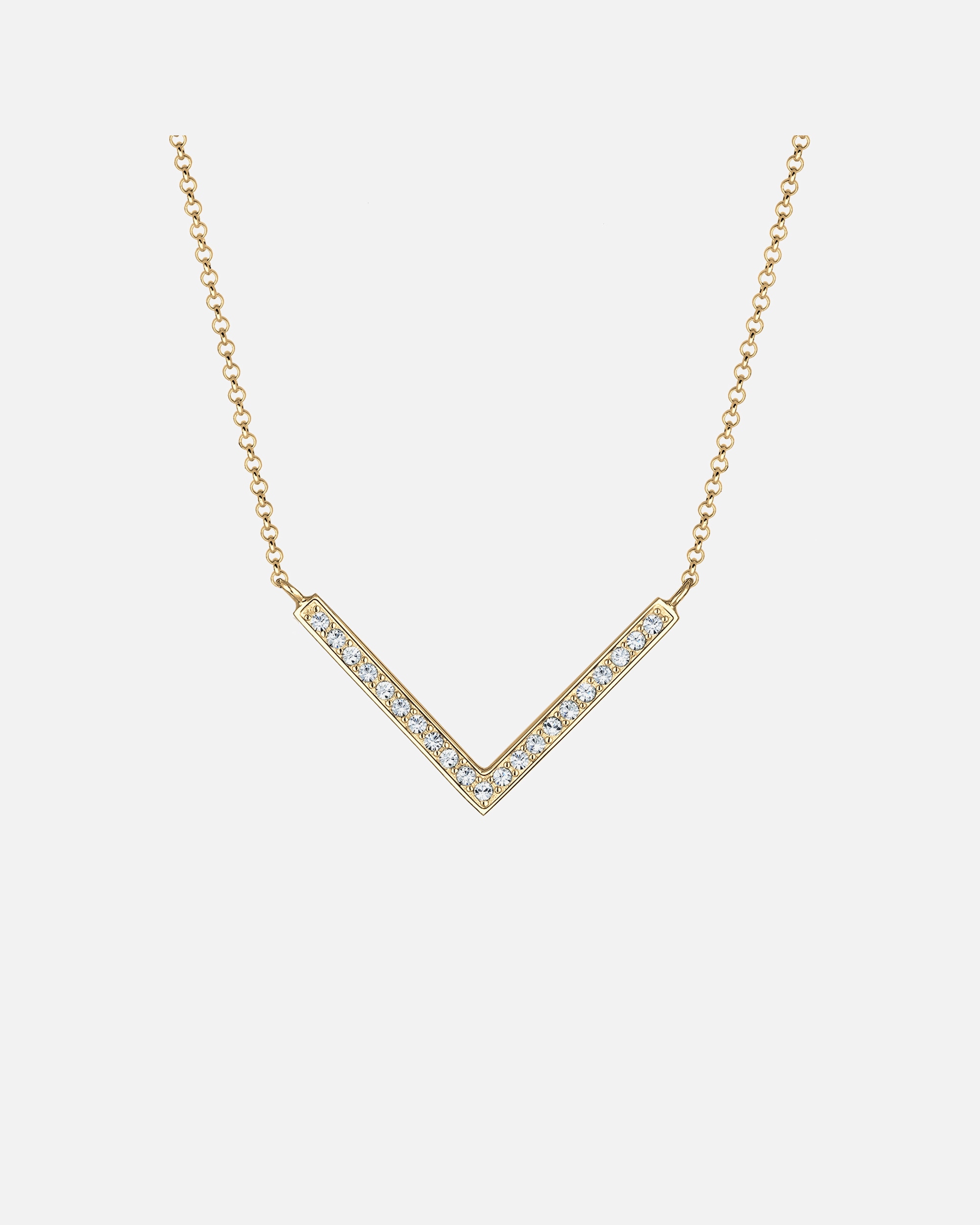 Collier pour Femme Elli Femmes V-chaîne avec cristaux en argent sterling 925 45 cm de long goldfarben