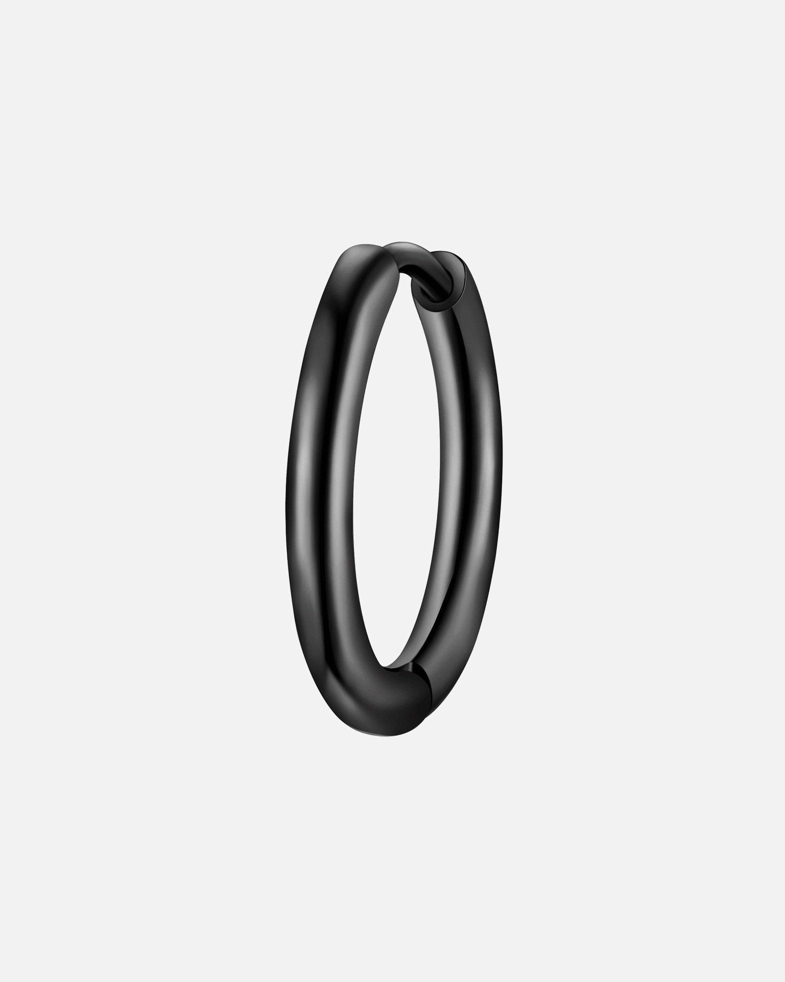 Créoles pour Homme True Rebels Boucles d´oreilles en Acier inoxydable en Noir 15,1 mm