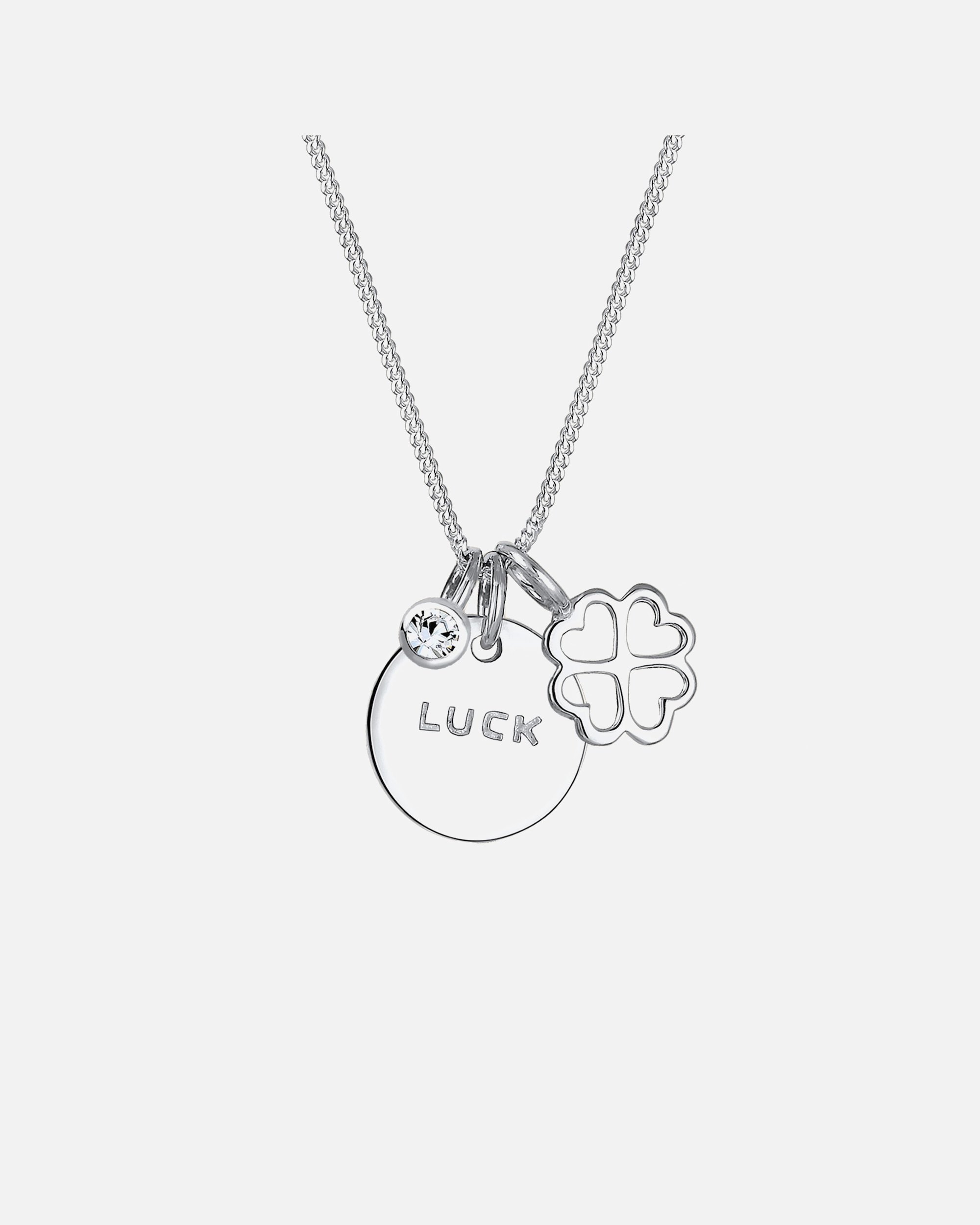 Collier pour Femme Elli Femmes avec trèfle pendentif chance et cristaux en argent sterling 925 plaqué or silberfarben