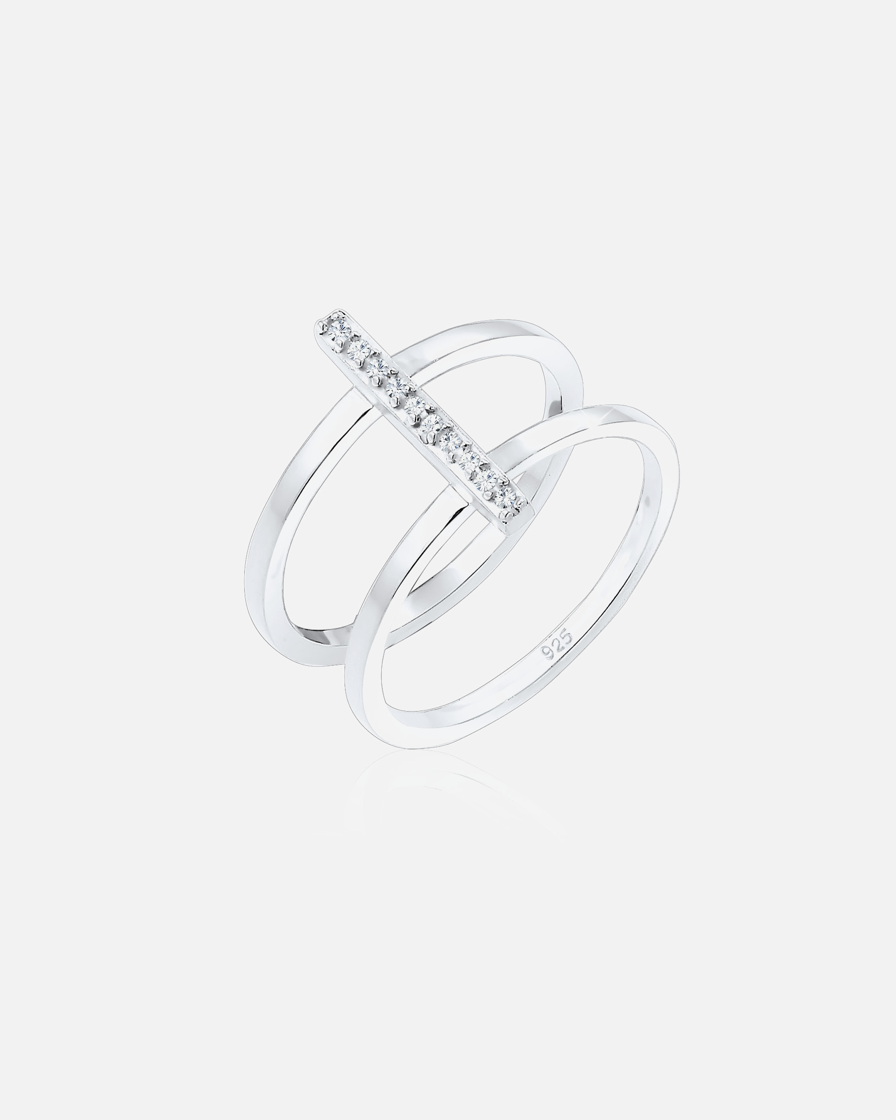Bague pour Femme Elli Géo Minimal Filigree Bague Femme (925/1000) Argent Cristal 54