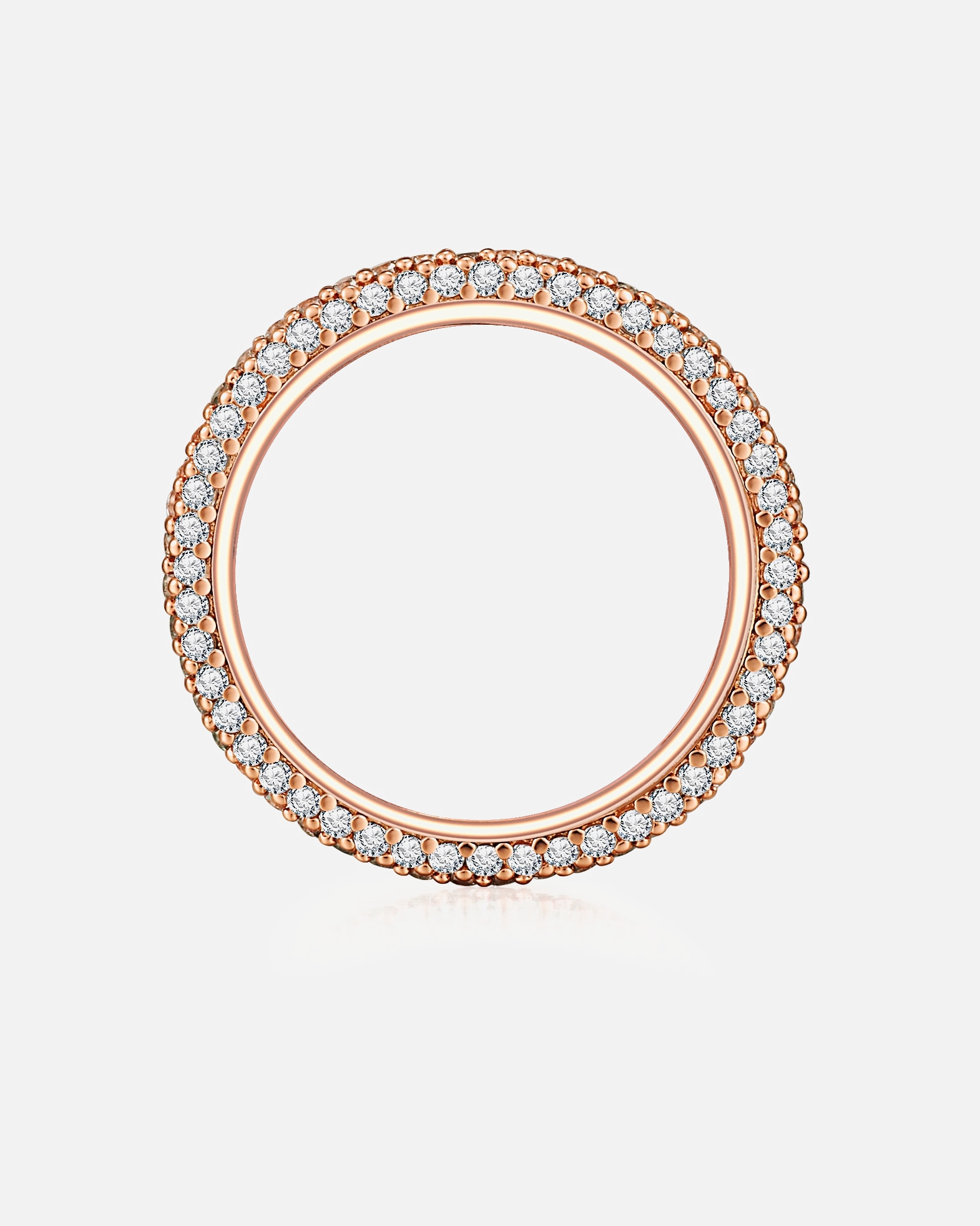 Bague pour Femme Lulu & Jane Bague tendance Laiton Oxyde de zirconium (CZ) en Or rose 54