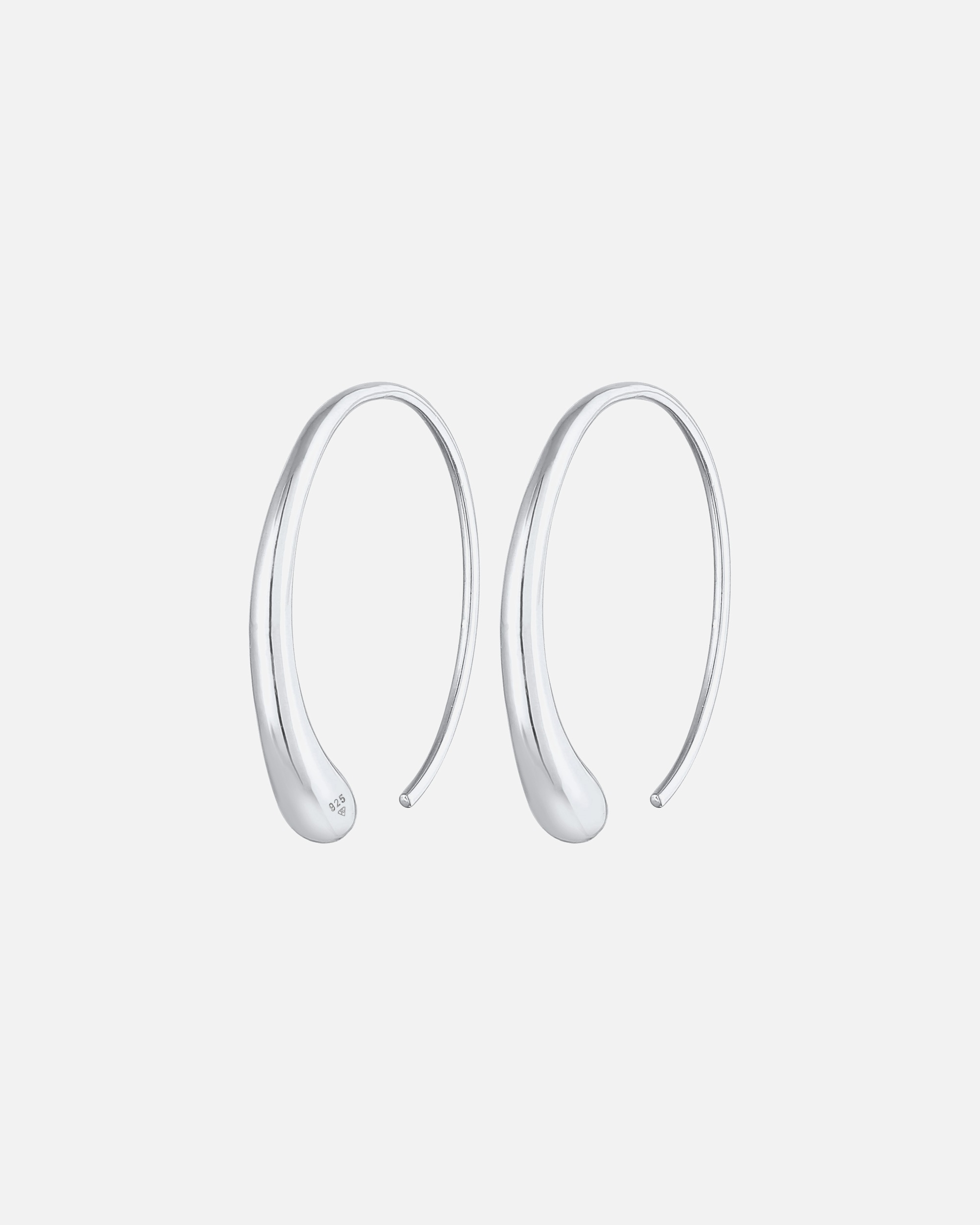 Boucles d'oreilles pour Femme Elli Blogueur créole ovale ouvert en argent sterling 925 pour dames silberfarben