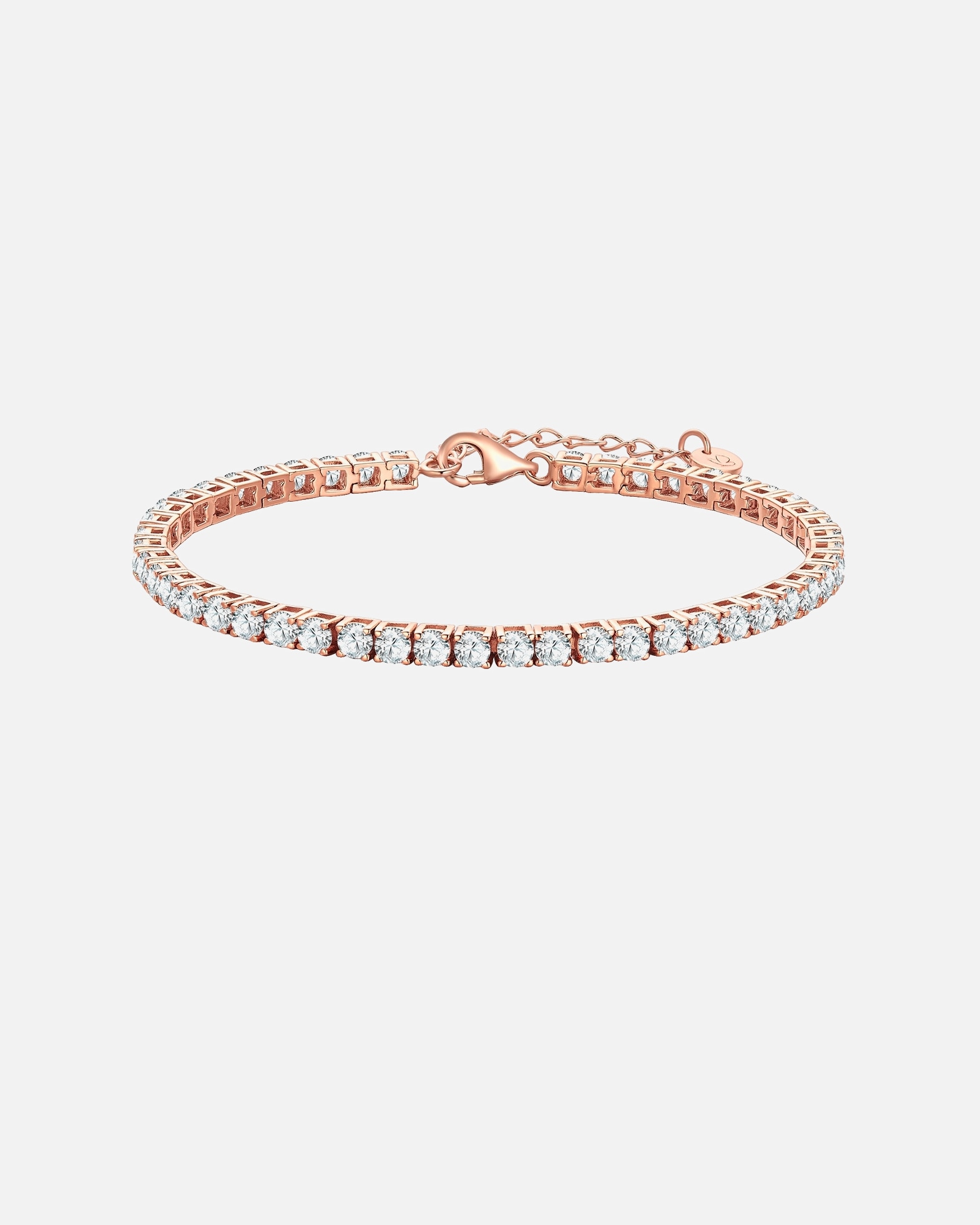 Bracelet pour Femme Glanzstücke München Bracelet en argent sterling en or rose avec zirconium Longueur de base 17,0 + rallonge 3,0 cm