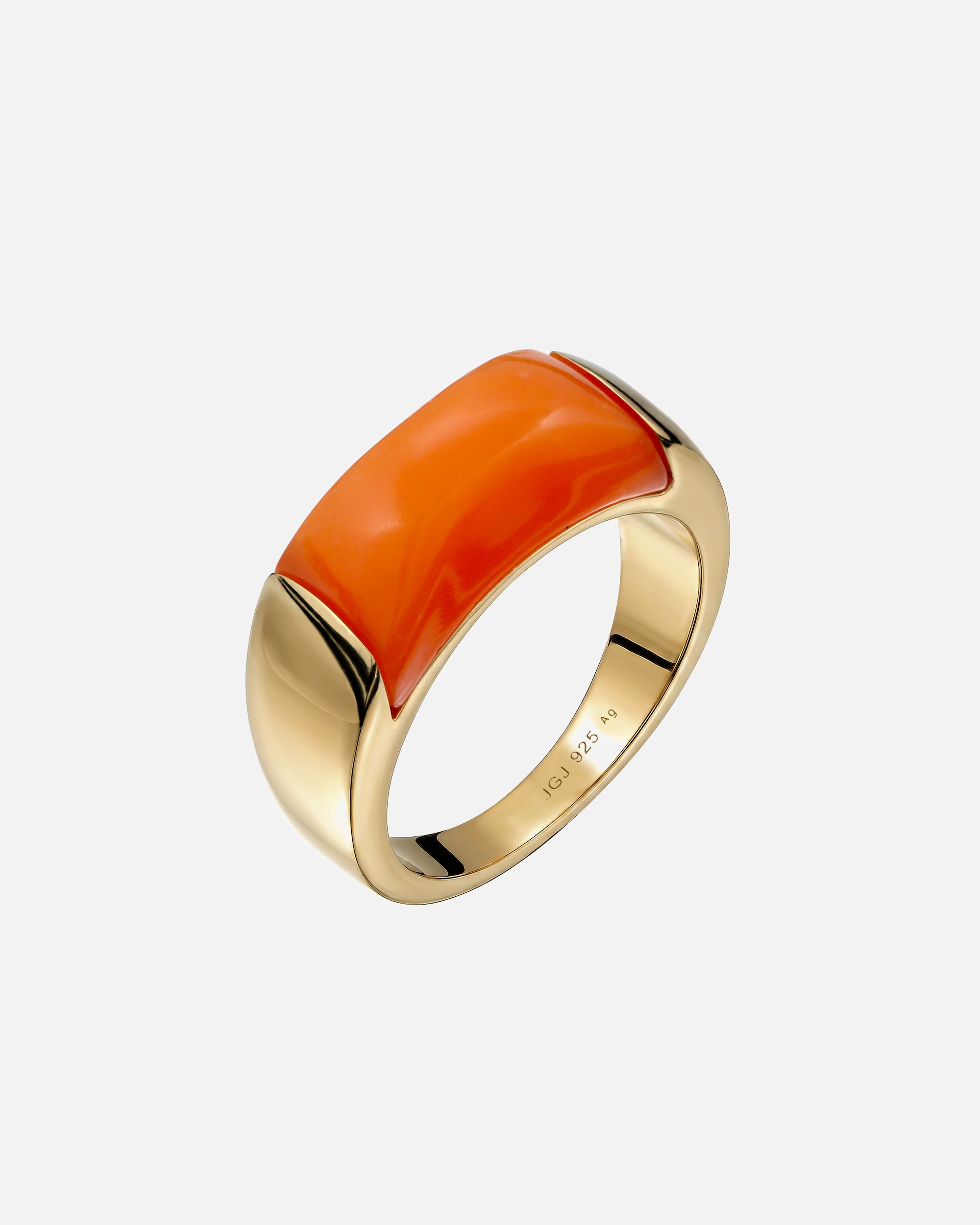 Bague pour Femme Elli Bague Signet rectangle 925 Sterling Silver Gold-plated 56
