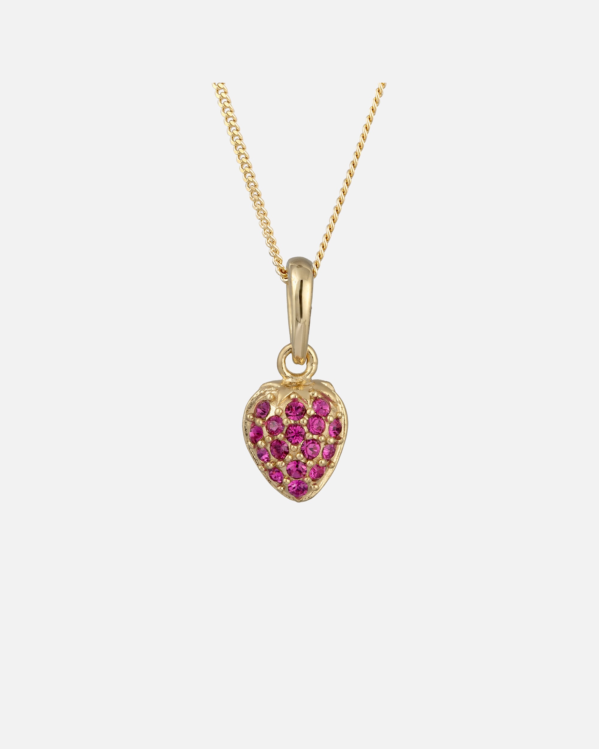 Collier pour Femme Elli Collier court fraise Cristaux de verre rose 925 Sterling Silver Gold-plated 45
