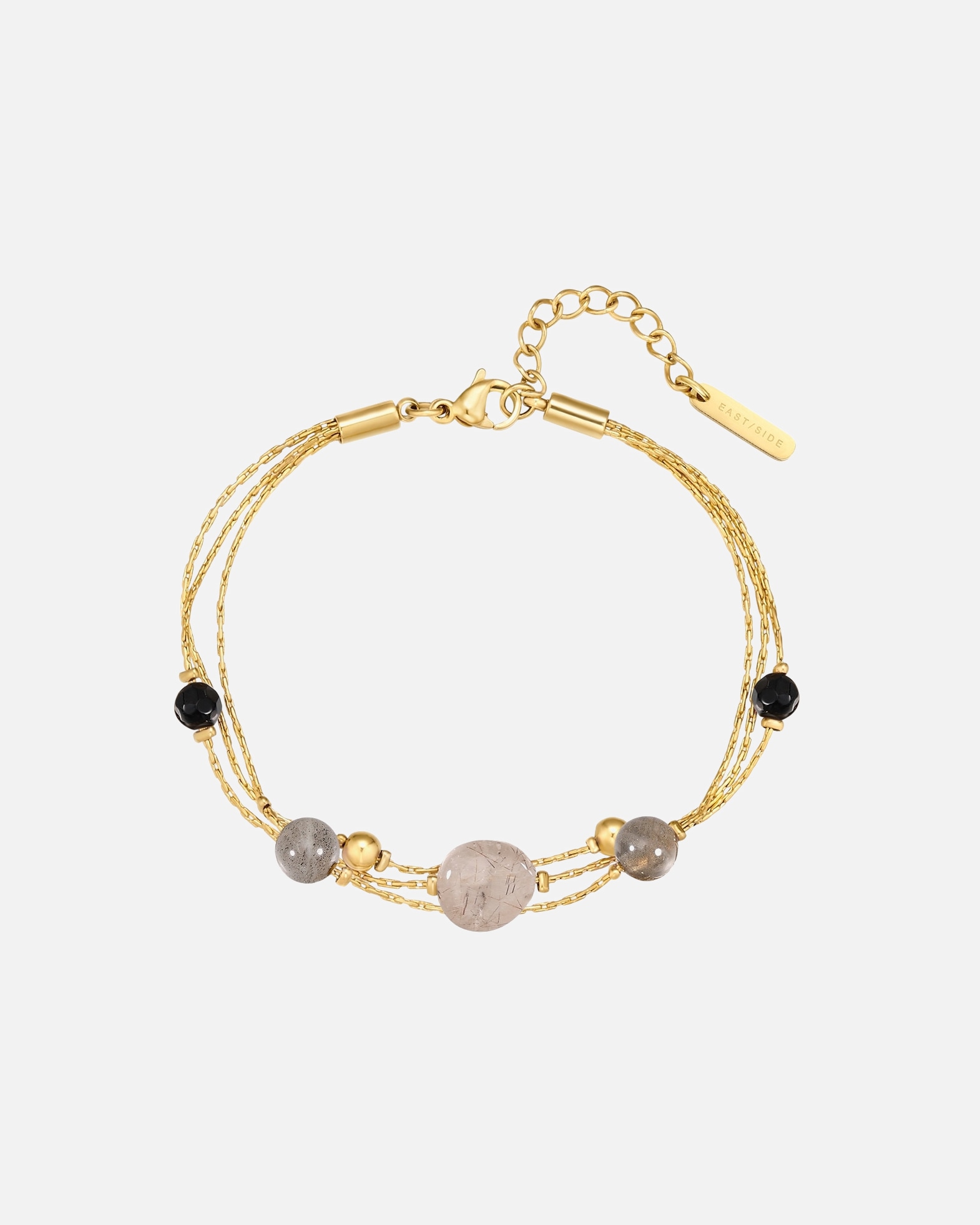 Bracelet pour Femme Eastside Bracelet en Acier inoxydable en Or jaune Longueur de base 17,0 + rallonge 3,0 cm