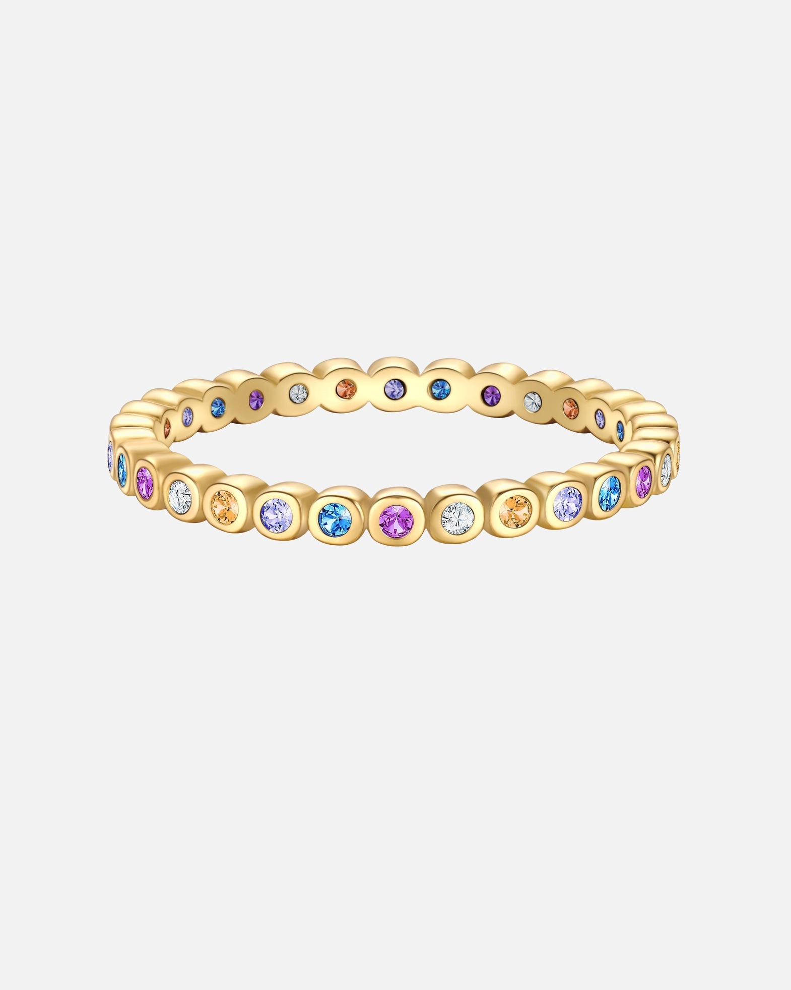 Bague pour Femme Bague en Argent Sterling en or jaune avec Zirconium 52