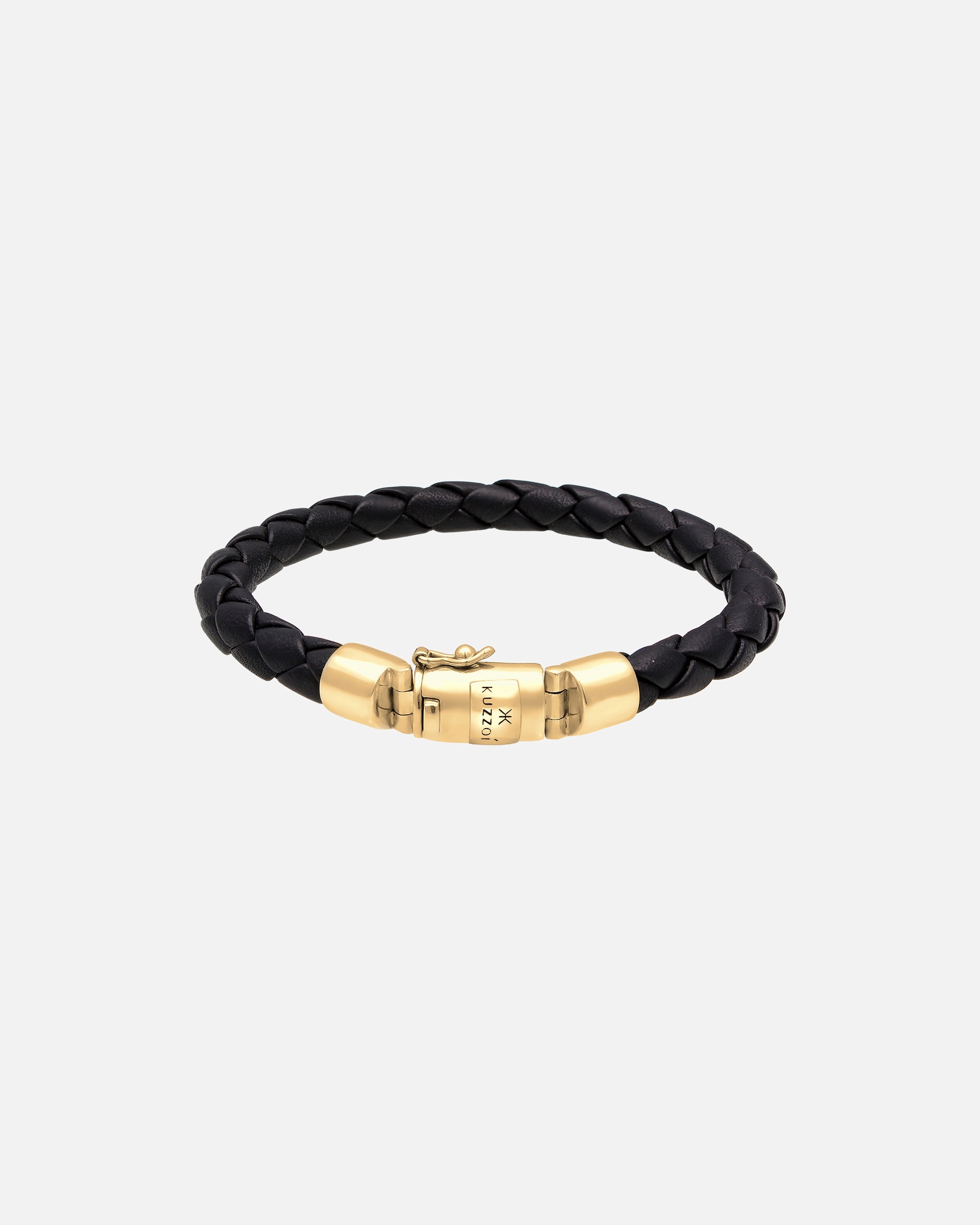 Bracelet pour Homme KUZZOI Hommes cuir tressé fermeture boîte 925 Argent 21