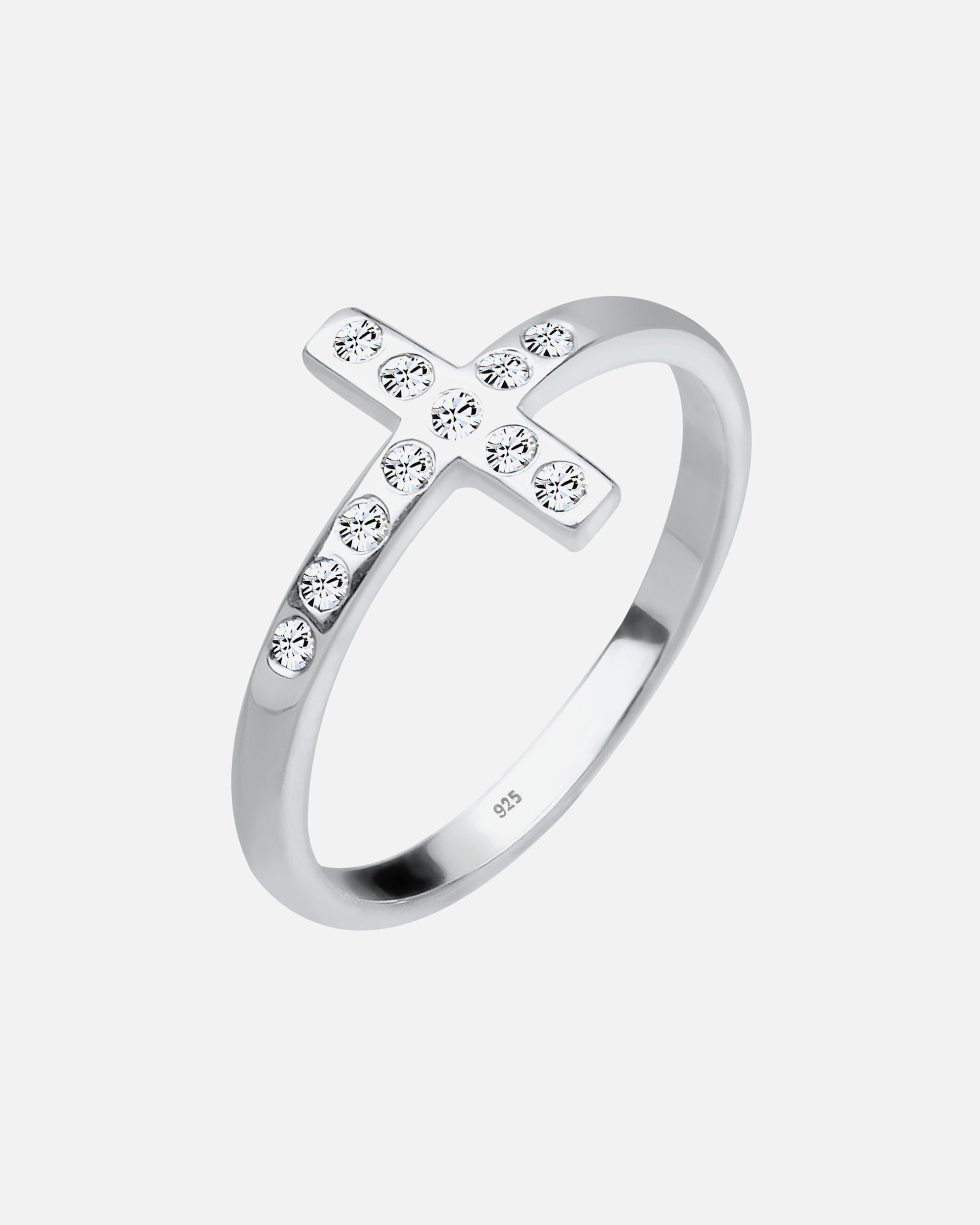 Bague pour Femme Elli Femmes Blogueur Croix avec cristaux en argent sterling 925 58