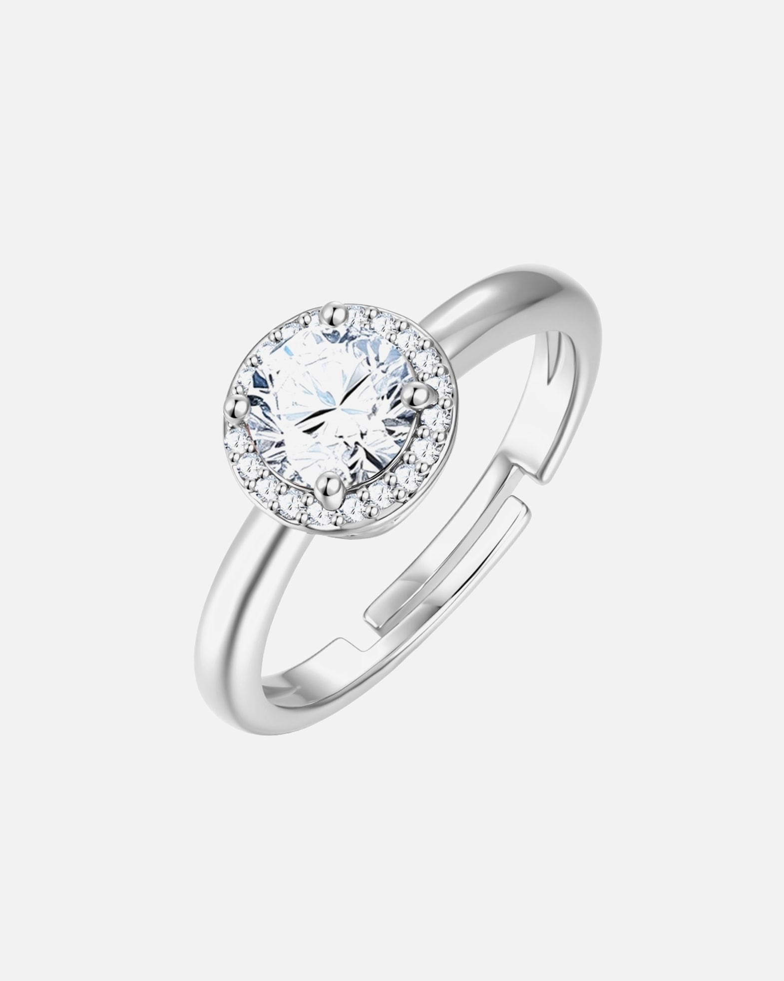 Bague pour Femme Lulu & Jane Bague en laiton en Argent avec Zircon 52