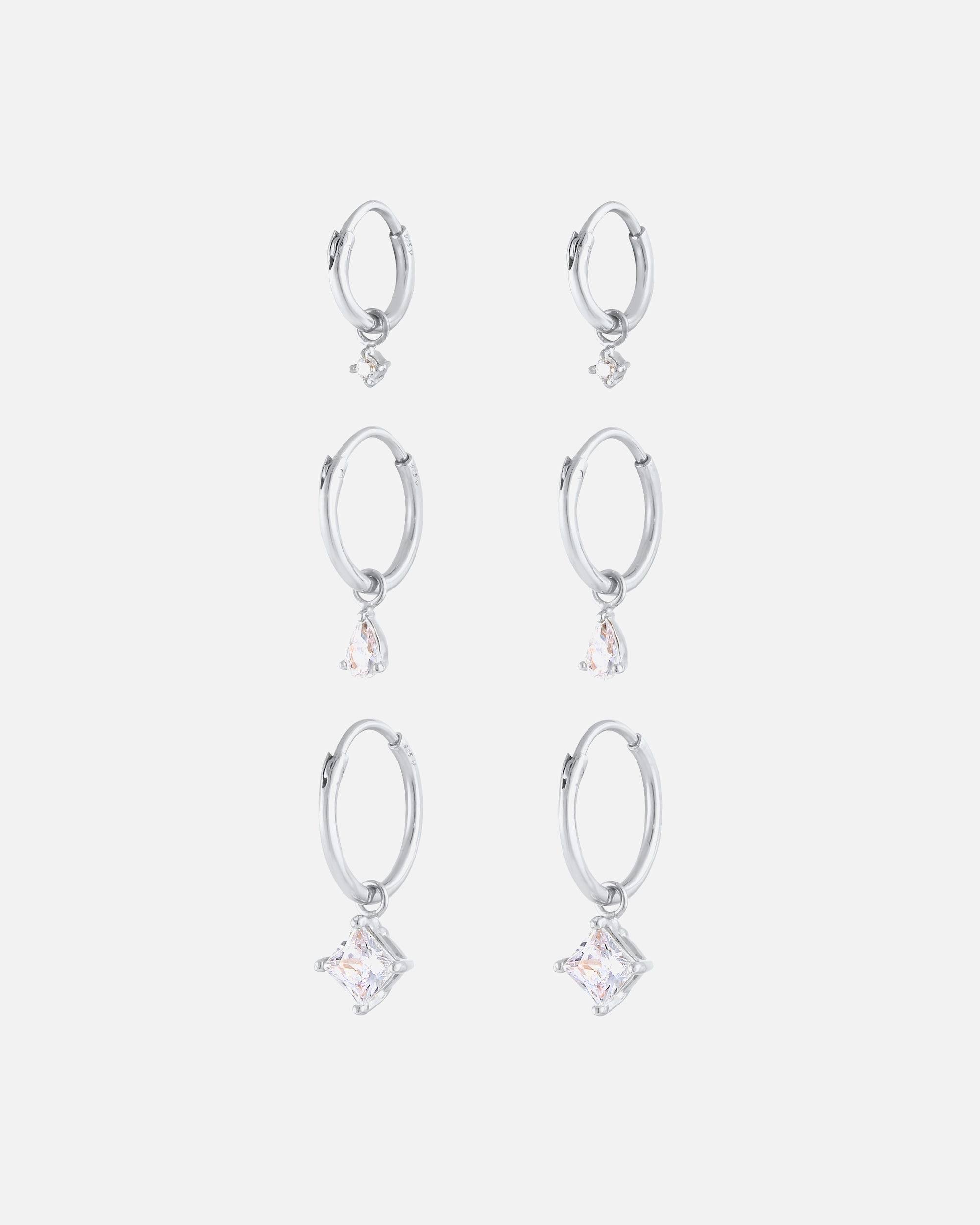 Boucles d'oreilles pour Femme Elli Pendentif élégant pour dames avec cristaux de zircone en 925/1000 argent massif silberfarben