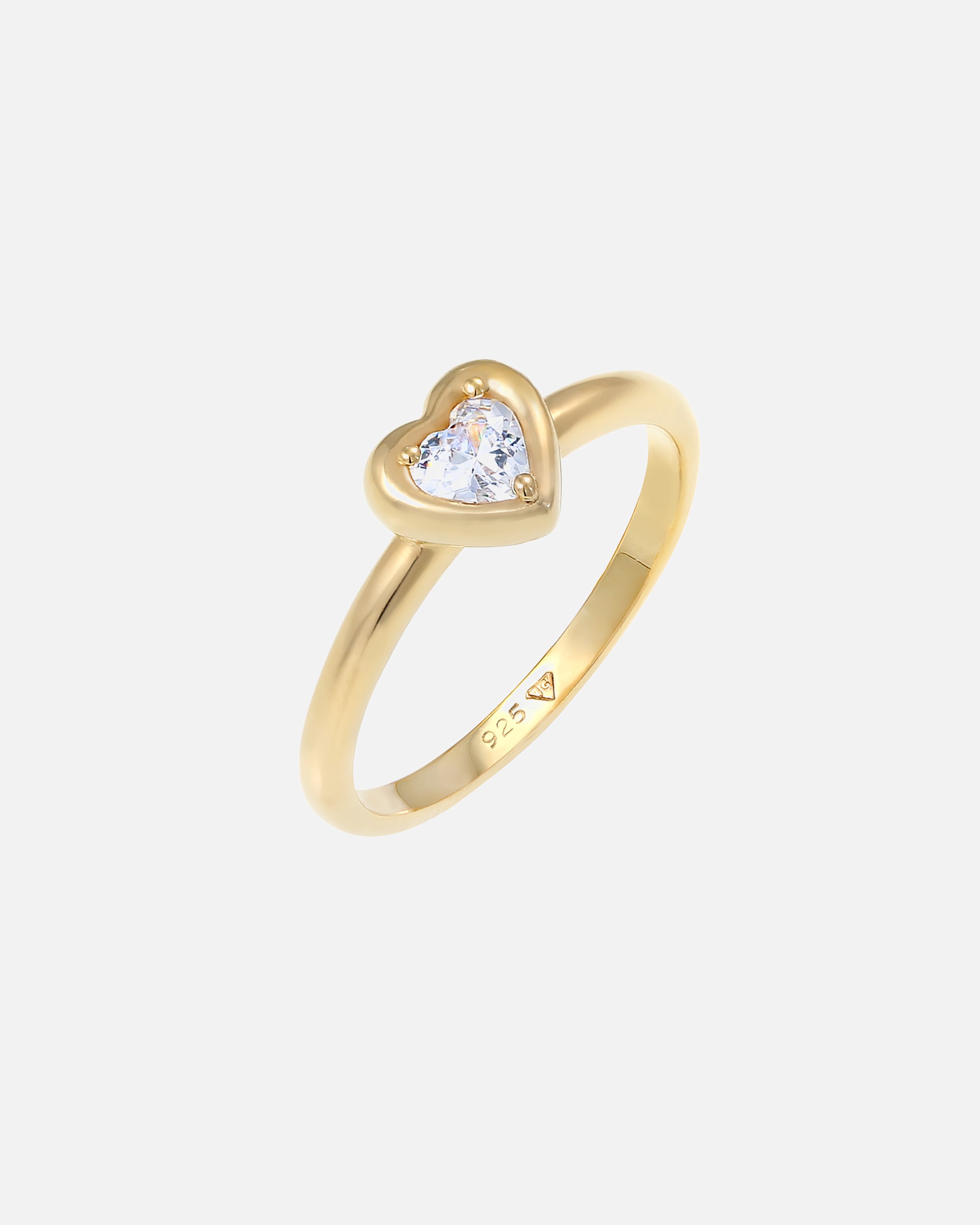 Bague pour Femme Elli cœur amour fiançailles Cristal de Zirconium 925 Argent 56