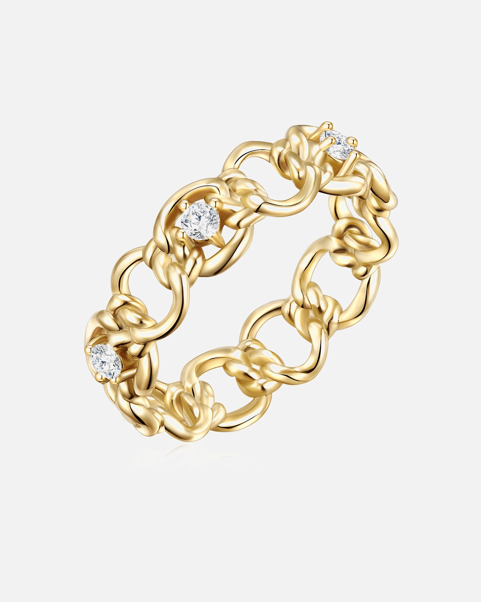 Bague pour Femme Glanzstücke München Bague en argent Argent sterling Oxyde de zirconium (CZ) en Or jaune 60