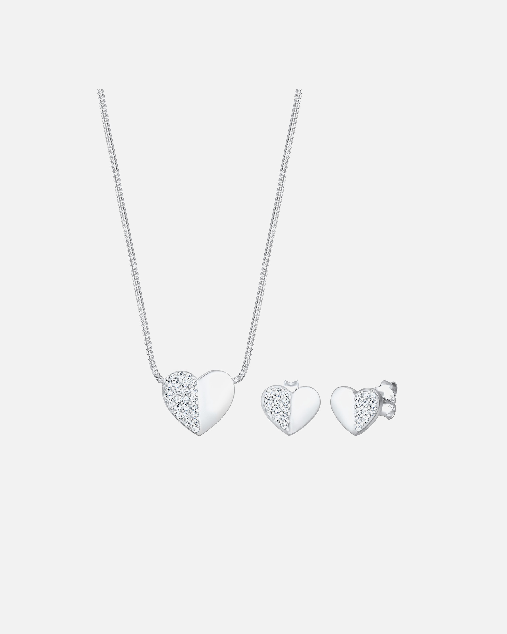 Parure de bijoux pour Femme Elli Femmes Set cœur avec cristaux en argent sterling 925 45 cm