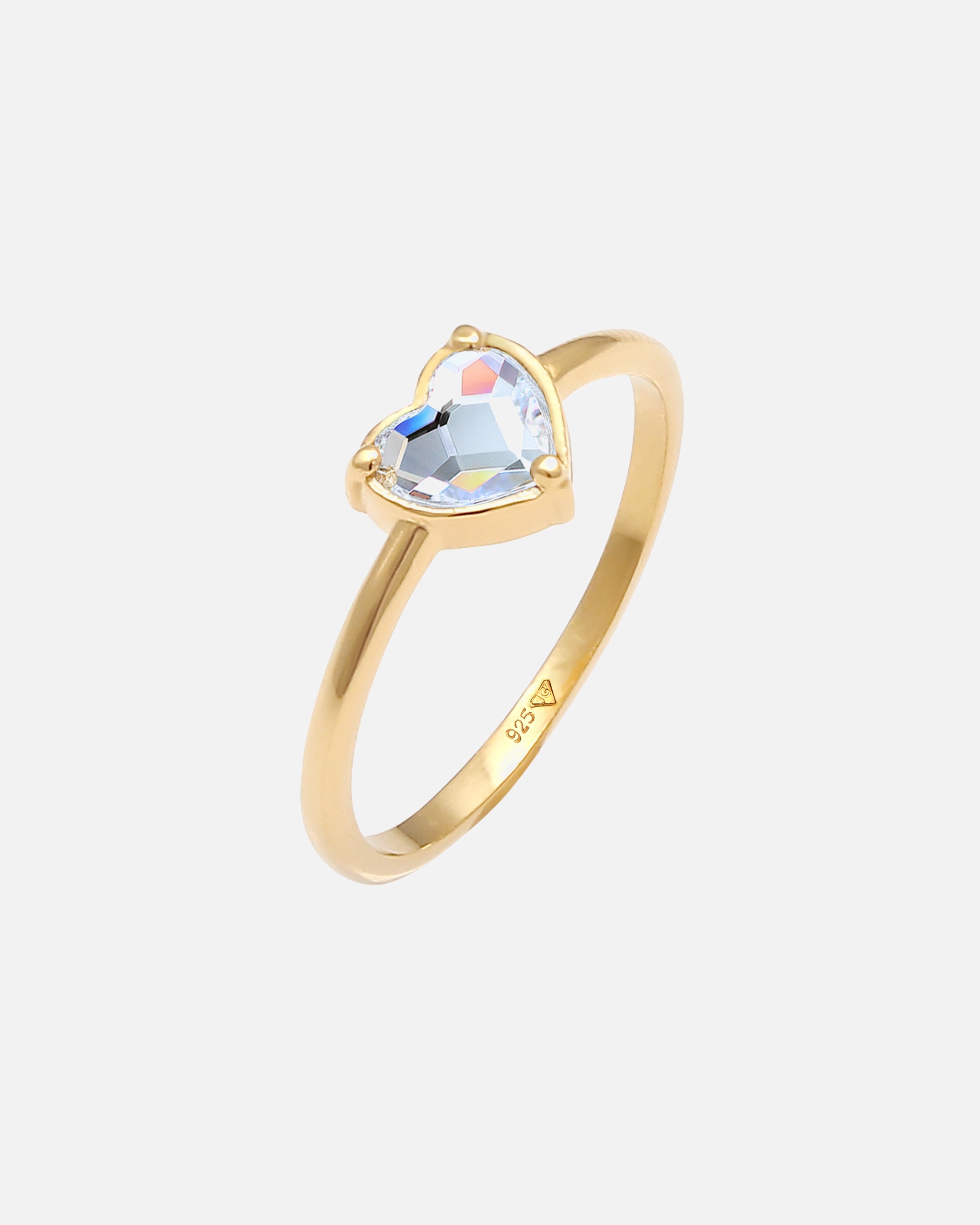 Bague pour Femme Elli Cœur fiançailles Cristaux Argent 925 58