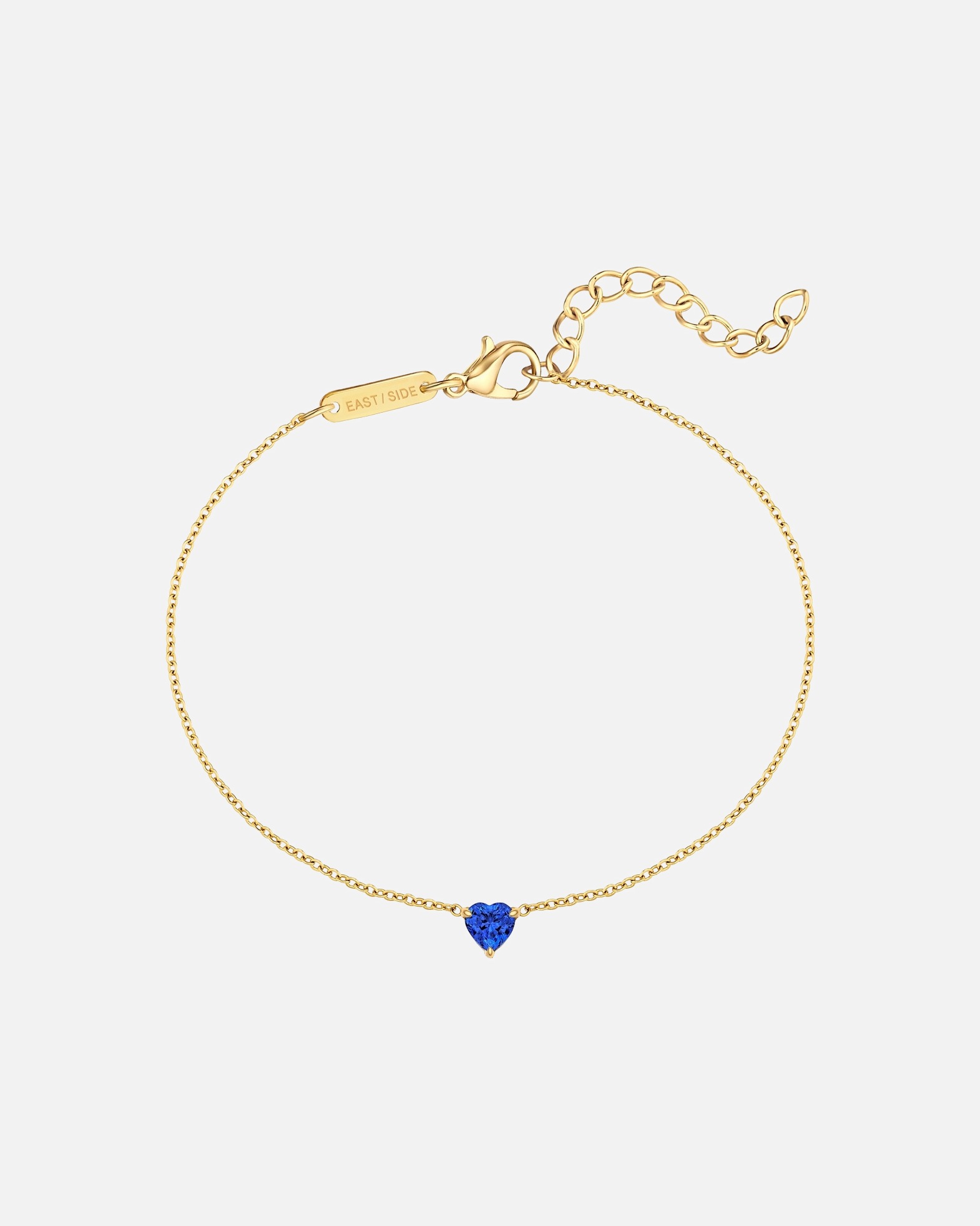 Bracelet pour Femme Eastside Bracelet Coeur en Acier inoxydable en Or jaune Longueur de base 17,0 + rallonge 3,0 cm