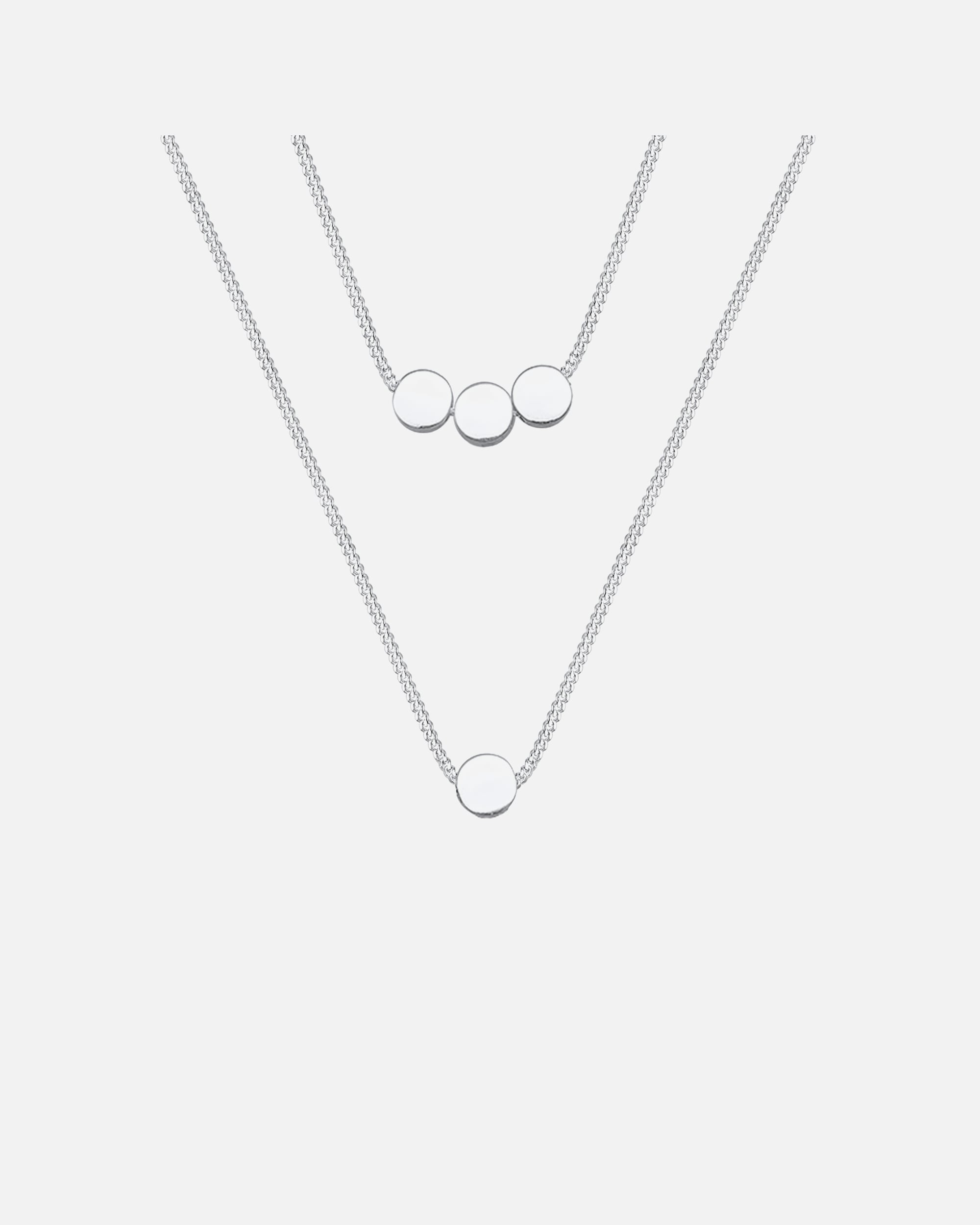 Collier pour Femme Elli Femme Paillettes Layer Look - (925/1000) Argent silberfarben