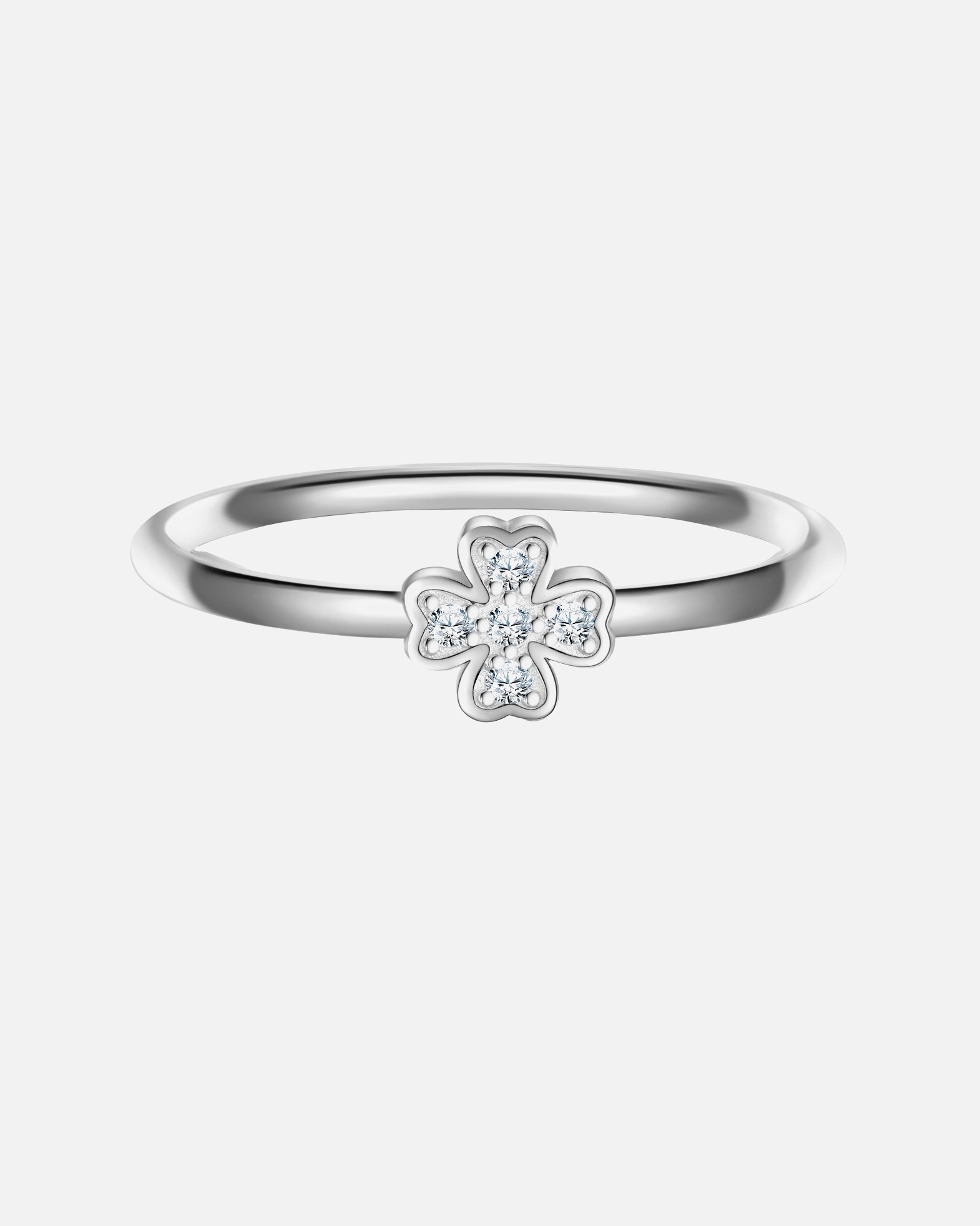 Bague pour Femme Glanzstücke München Bague Feuille de trèfle en Argent sterling en Argent 48