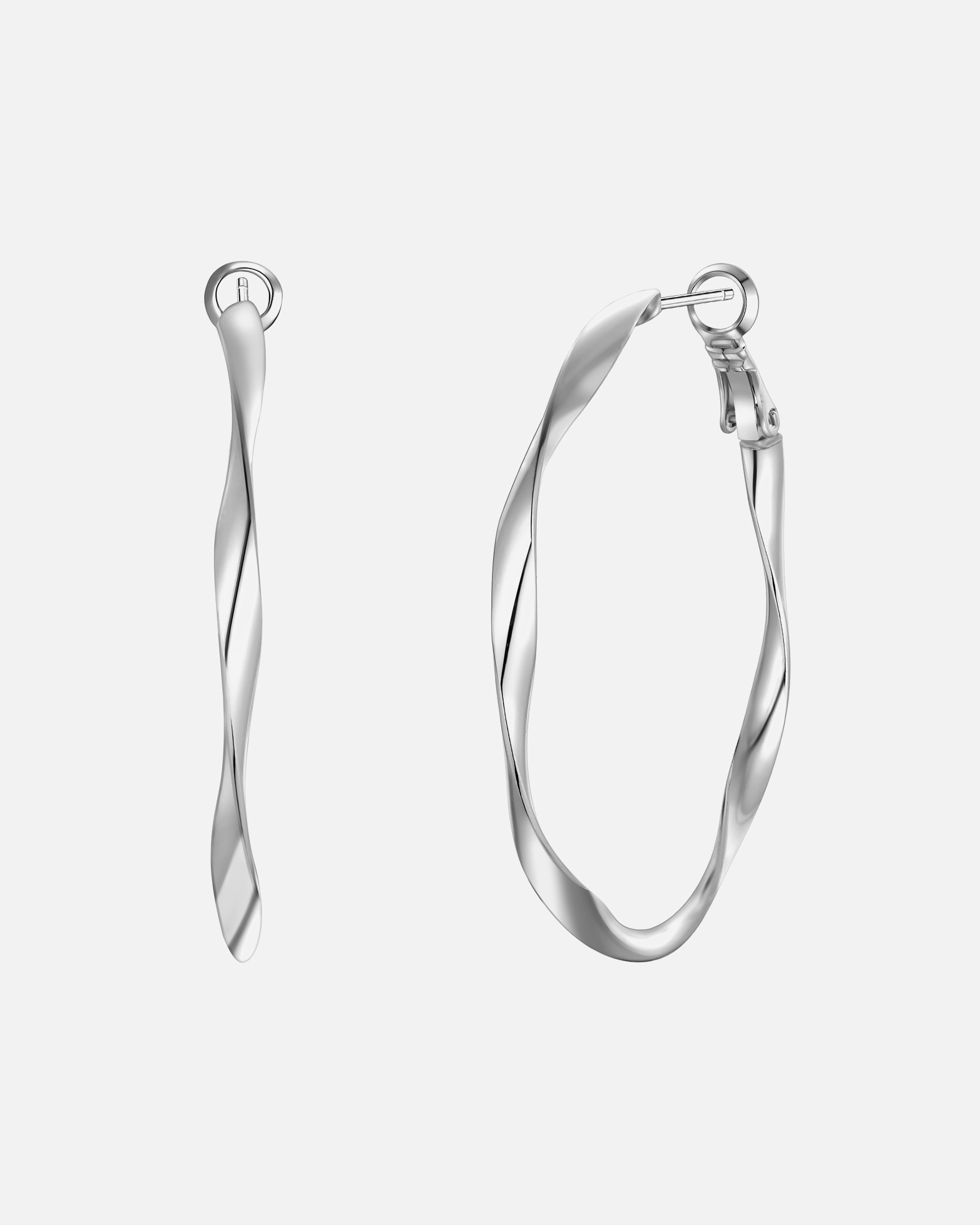 Créoles pour Femme Yokoamii Créoles en laiton argenté 44,7 mm