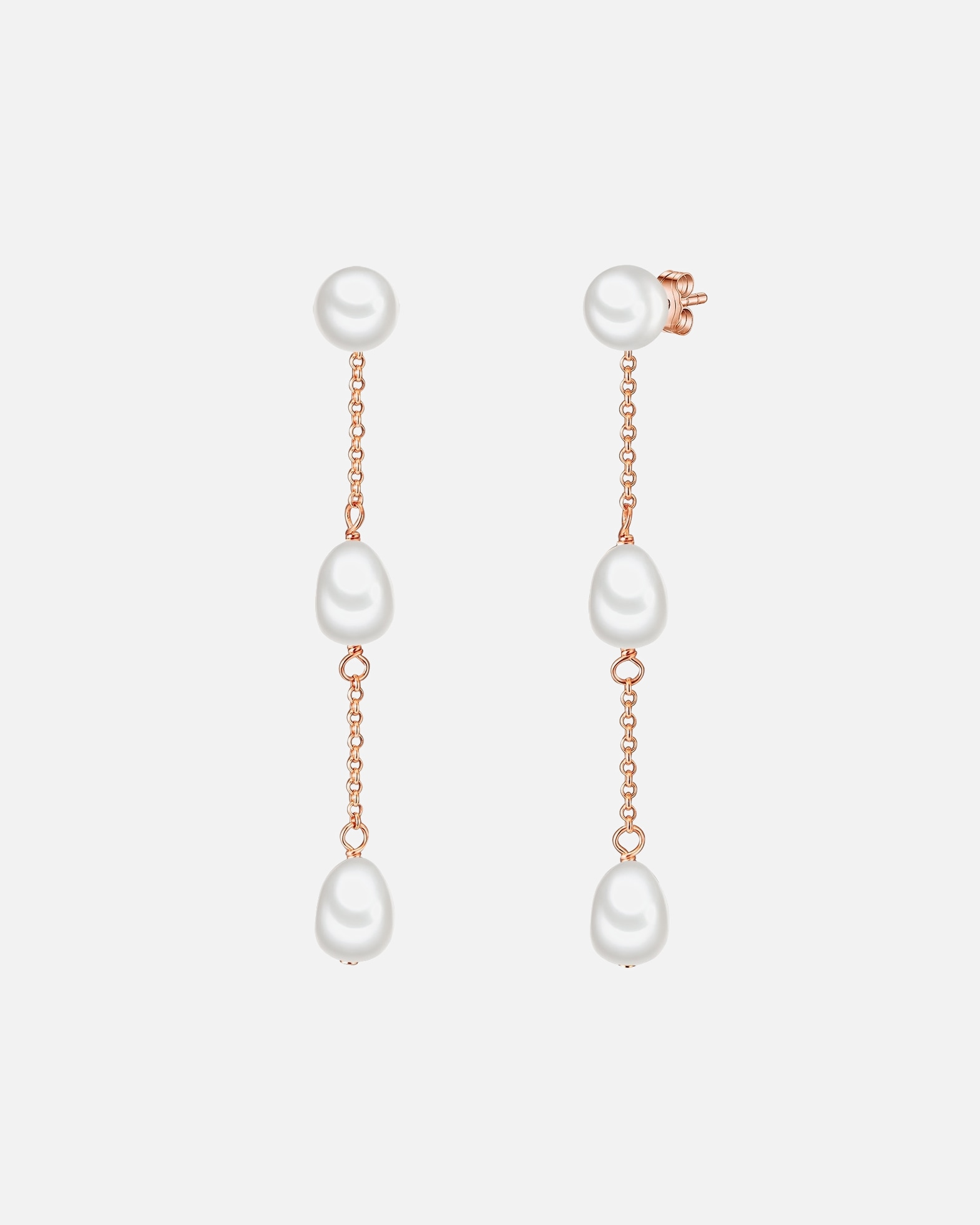 Boucles d'oreilles pour Femme Valero Pearls Boucles d'oreilles or rose