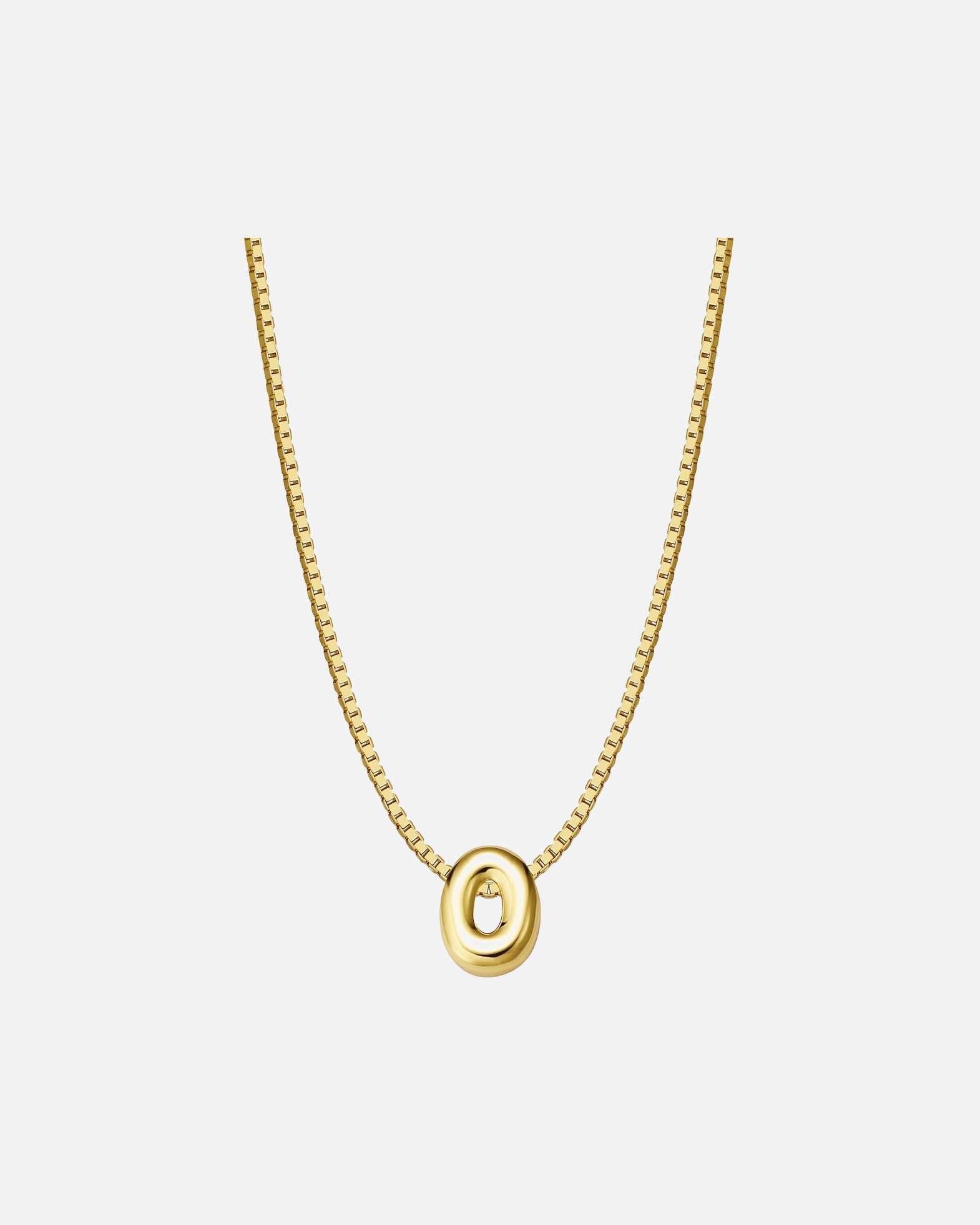 Collier pour Femme Glanzstücke München Collier Lettre O en Argent Sterling en or jaune 40,0 cm Basiskette + 5,0 cm Verlängerung