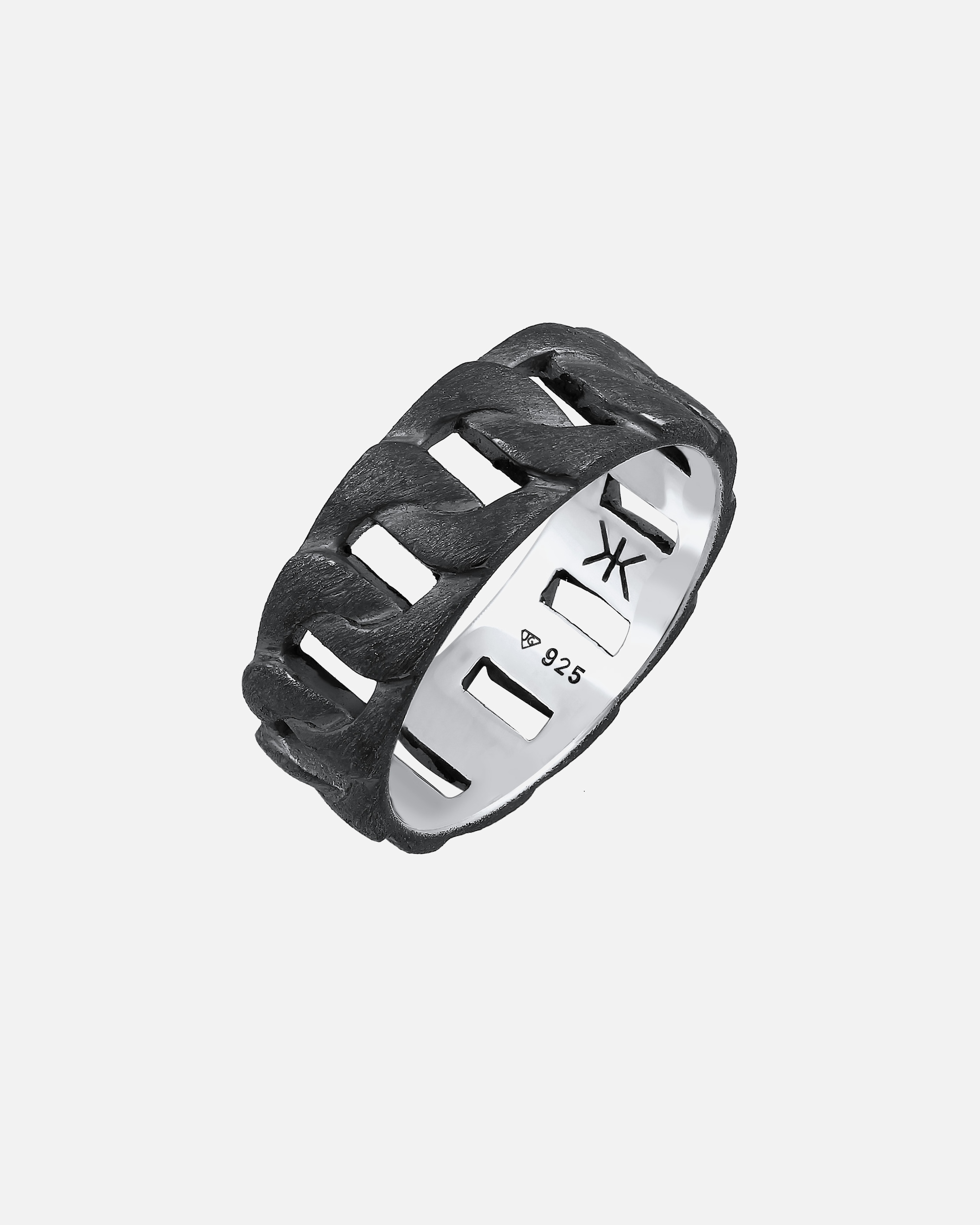 Bague pour Homme KUZZOI Hommes Chunky Chain Look Cool Tendance Argent 925 62