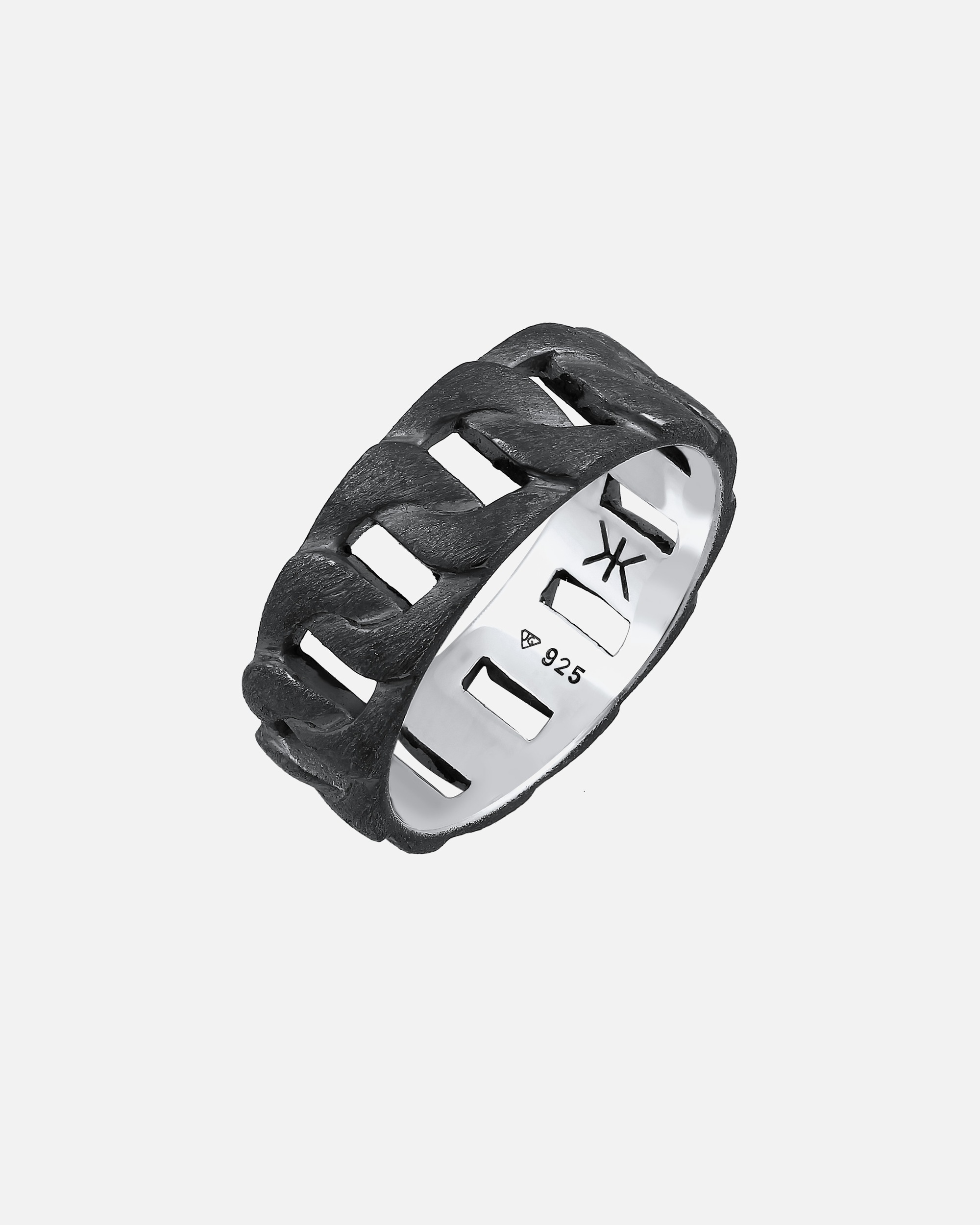 Bague pour Homme KUZZOI Hommes Chunky Chain Look Cool Tendance Argent 925 54