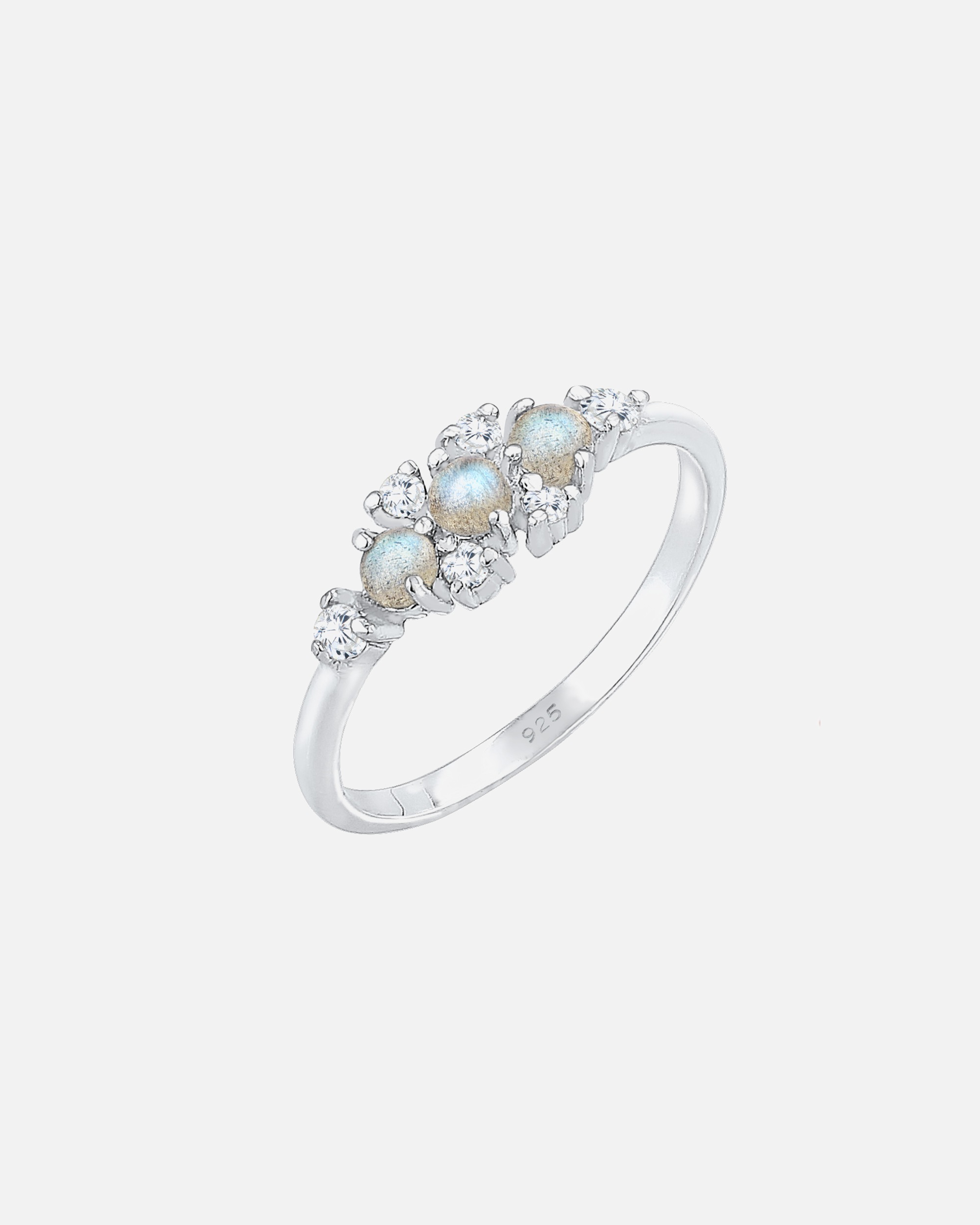 Bague pour Femme Elli Bague ruban labradorite pierre précieuse zirconium 925 Argent 52