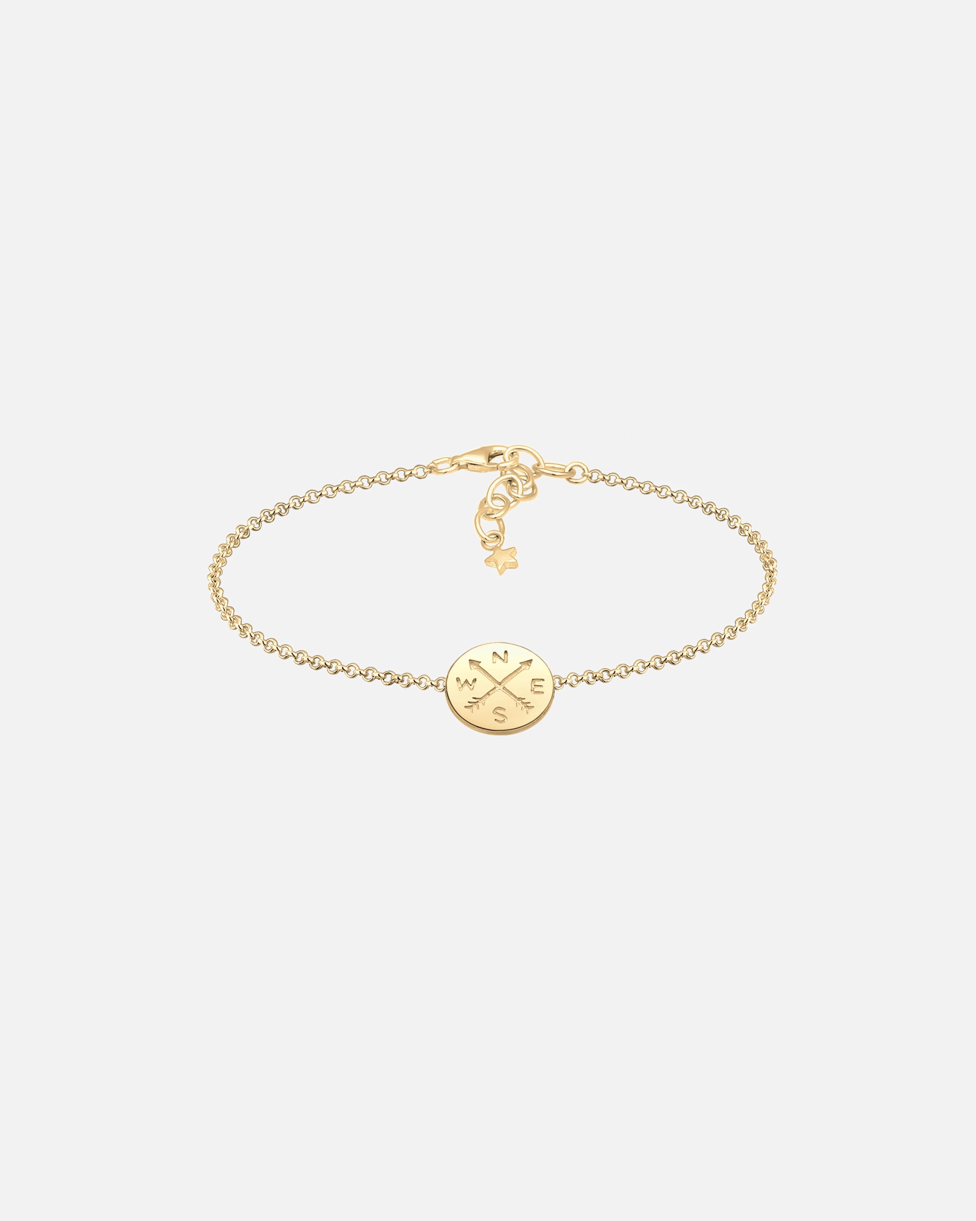 Bracelet pour Femme Elli Femmes compas Wanderlust talisman en argent sterling 925 goldfarben