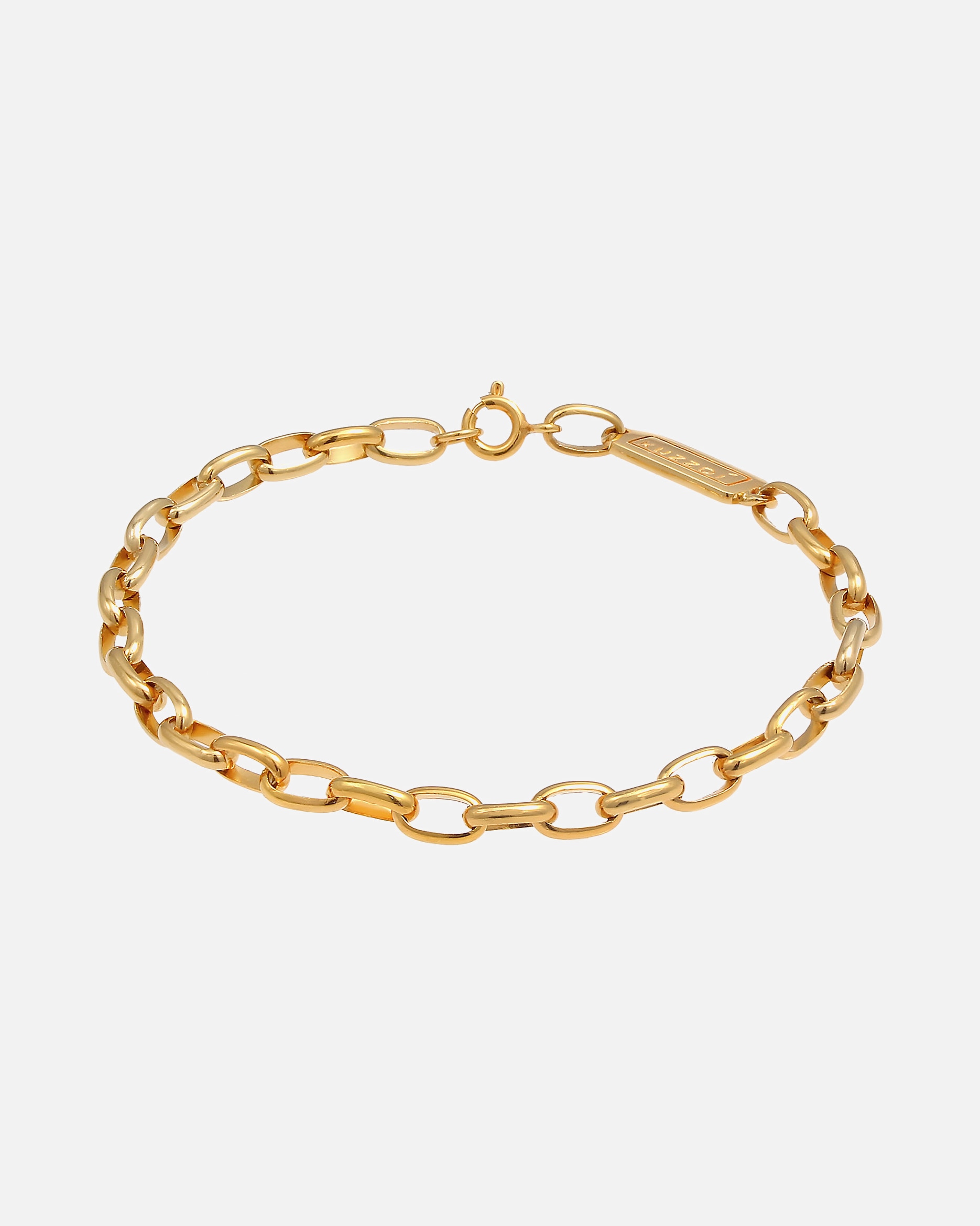 Bracelet pour Homme KUZZOI Chaîne maille forçat ovale solide de base en 925/1000 argent massif 23