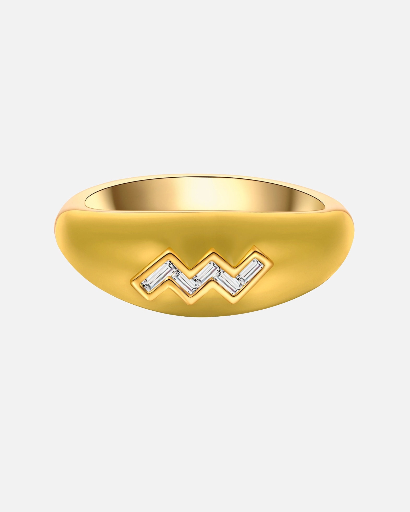 Bague pour Femme Glanzstücke München Bague Zodiaque Verseau en Argent sterling en Or jaune 52