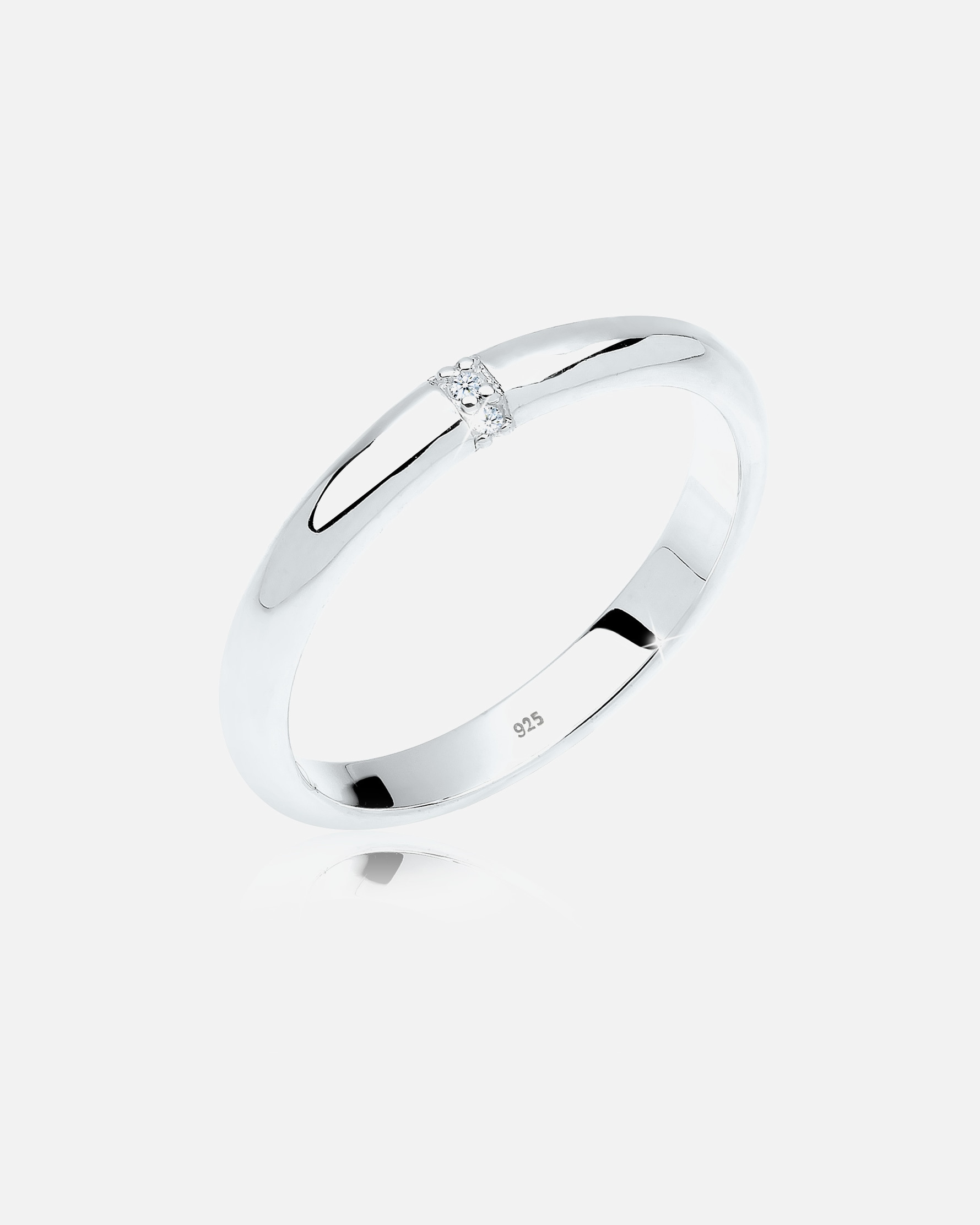 Bague pour Femme Elli DIAMONDS Diamant 0.045 ct. Klassik Verlobung 925 Silber 52