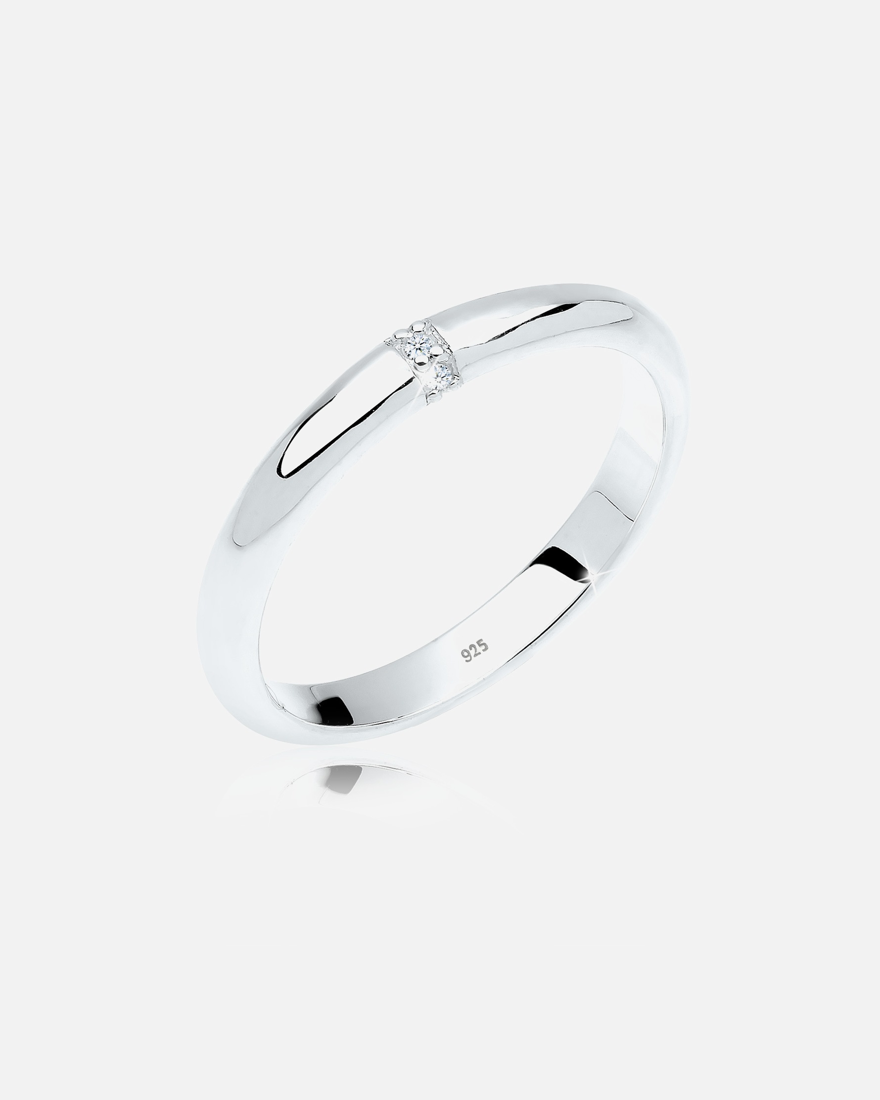 Bague pour Femme Elli DIAMONDS Diamant 0.045 ct. Classique fiançailles 925 Argent 54