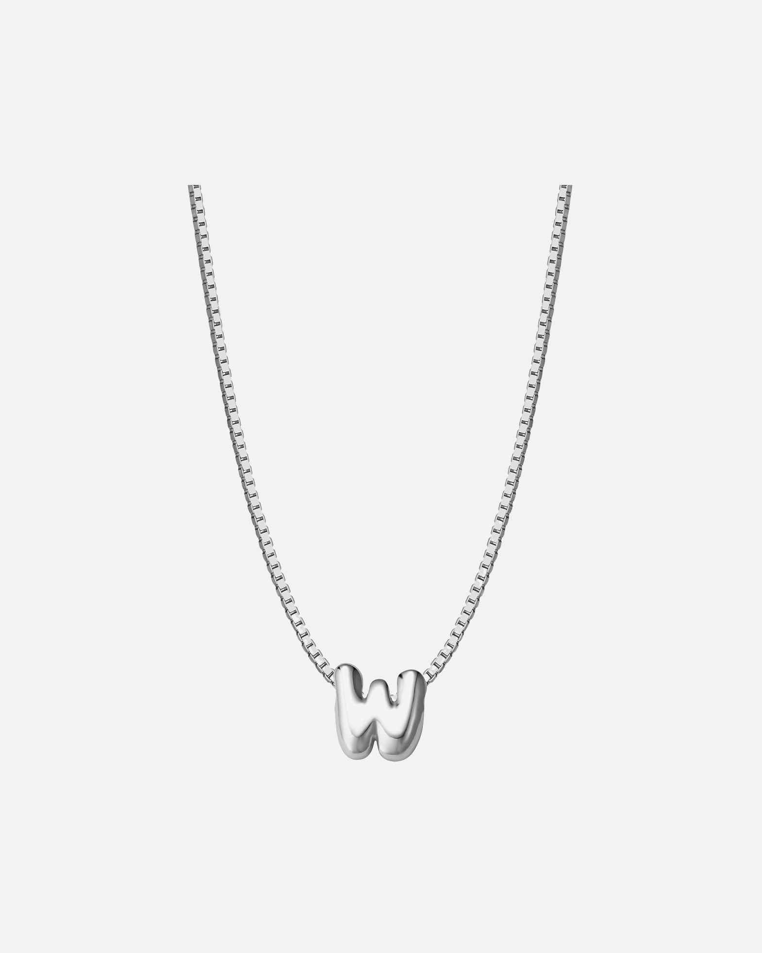 Collier pour Femme Glanzstücke München Collier Lettre W en Argent Sterling en argent 40,0 cm Basiskette + 5,0 cm Verlängerung