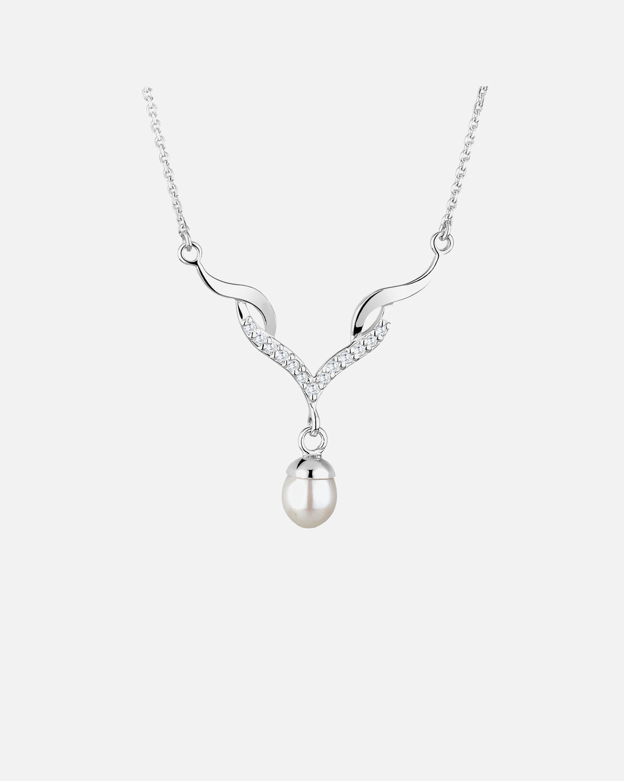 Collier pour Femme Elli Femmes perle de culture d'eau douce et zirconium en argent sterling 925 45