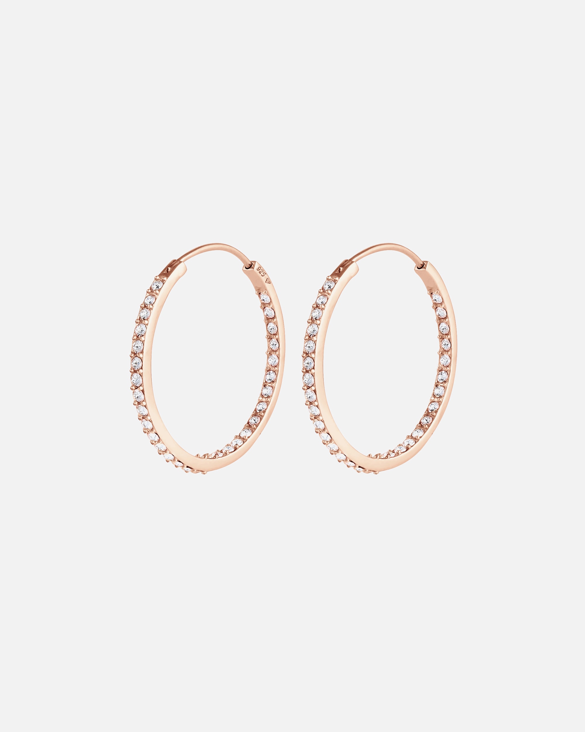 Boucles d'oreilles pour Femme Elli Femmes créoles avec cristal en argent sterling 925 Blanc