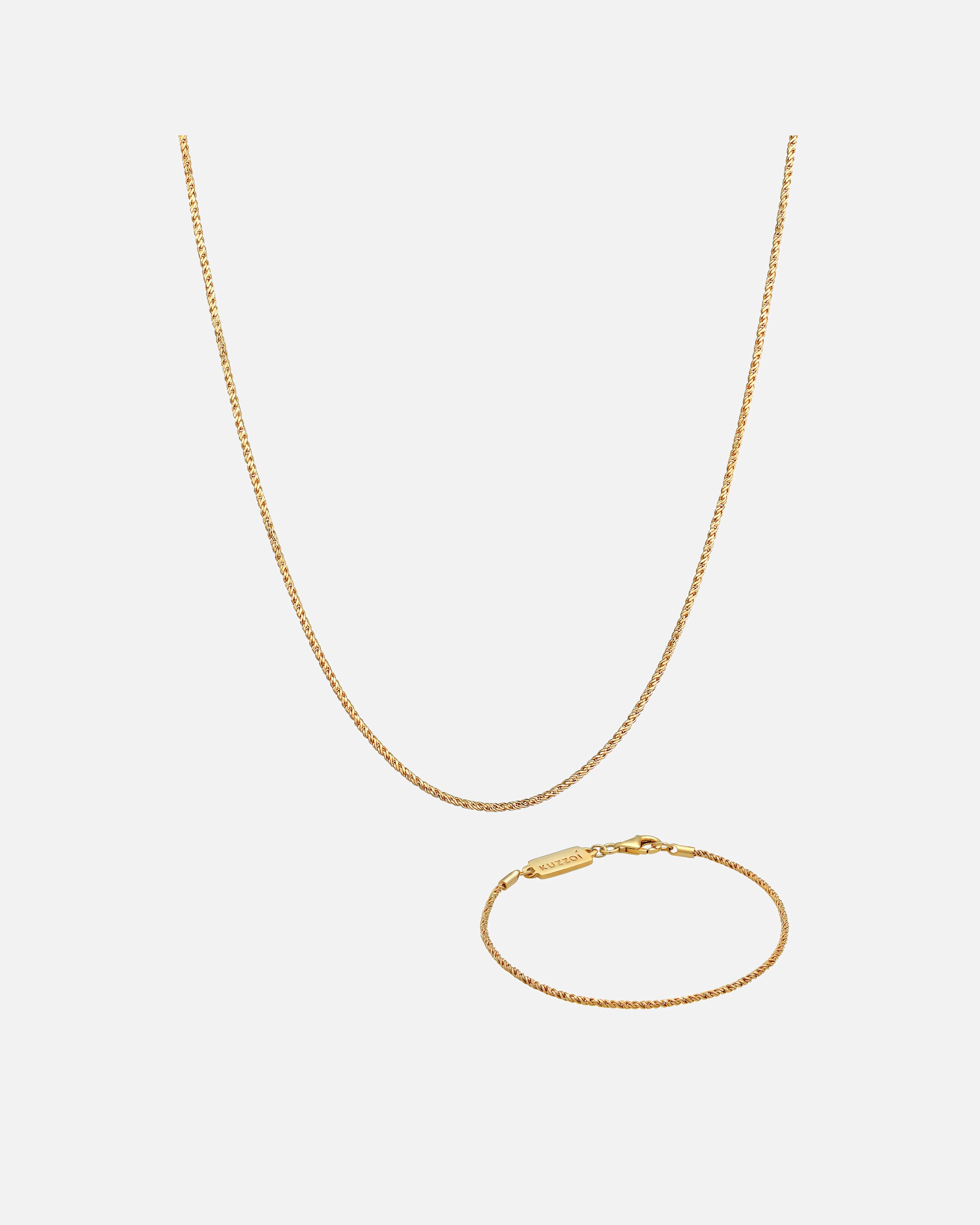 Parure de bijoux pour Homme KUZZOI Hommes Set cordon basique en argent sterling 925 golfarben