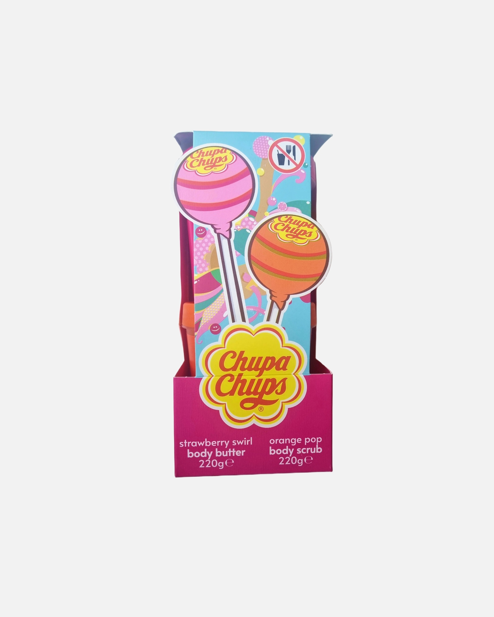 Coffret soin corps pour Unisexe Chupa Chups Coffret Crème Corporel Strawberry Swirl & Gommage Corporel Orange Pop Coffret Crème Corporel Strawberry Swirl & Gommage Corporel Orange Pop