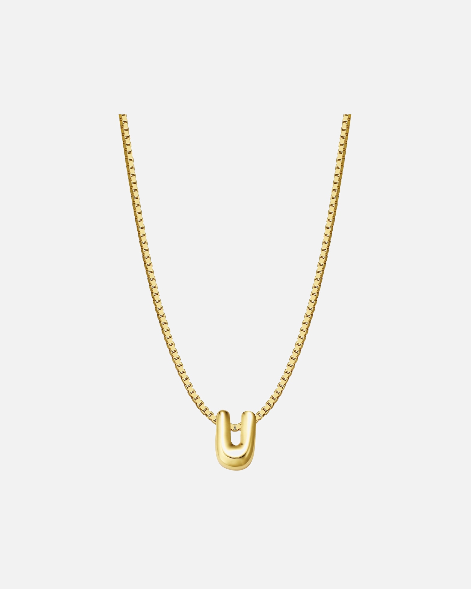 Collier pour Femme Glanzstücke München Collier Lettre U en Argent Sterling en or jaune 40,0 cm Basiskette + 5,0 cm Verlängerung