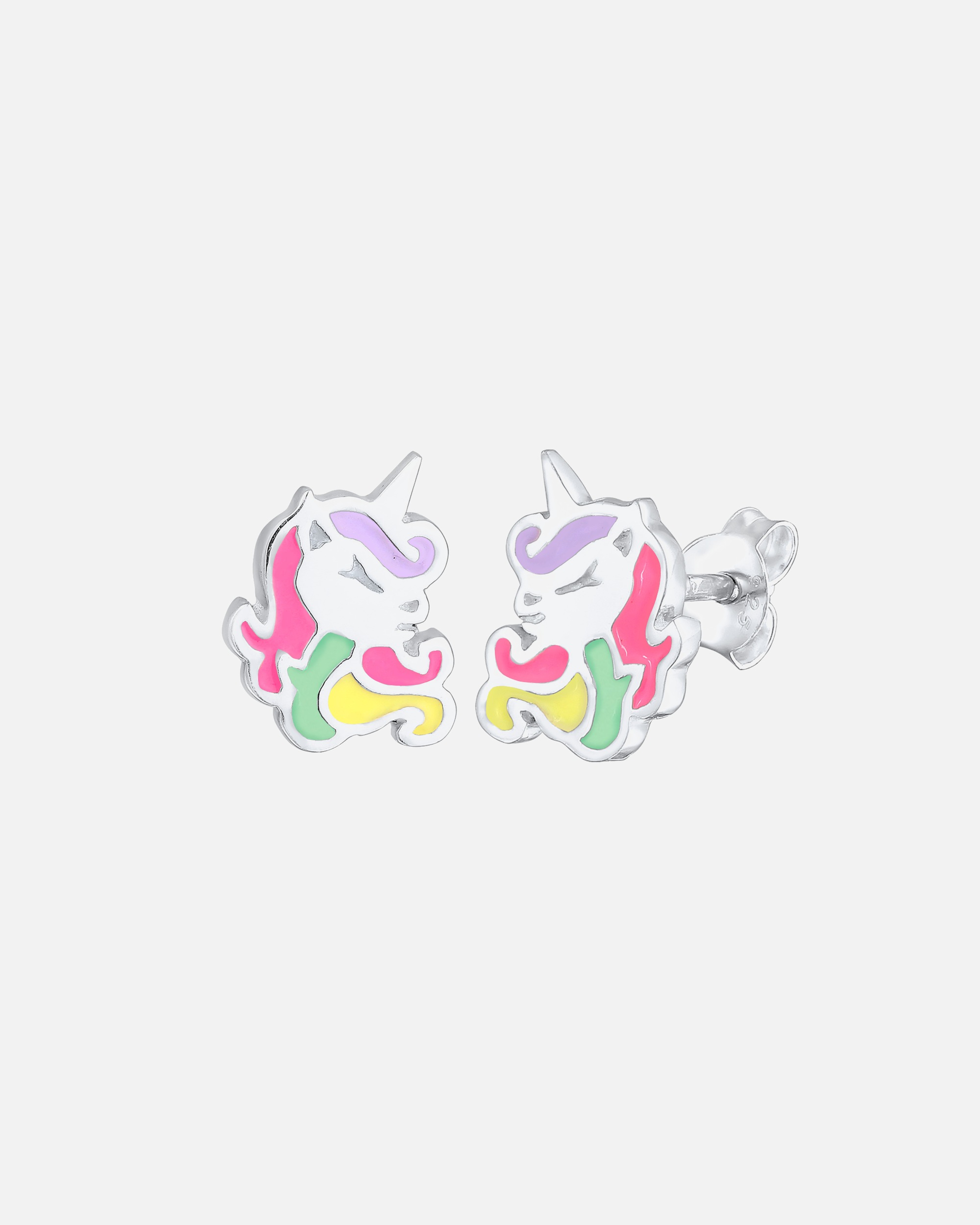 Boucles d'oreilles pour Femme Elli Kinder Einhorn Emaille 925 Silber silberfarben