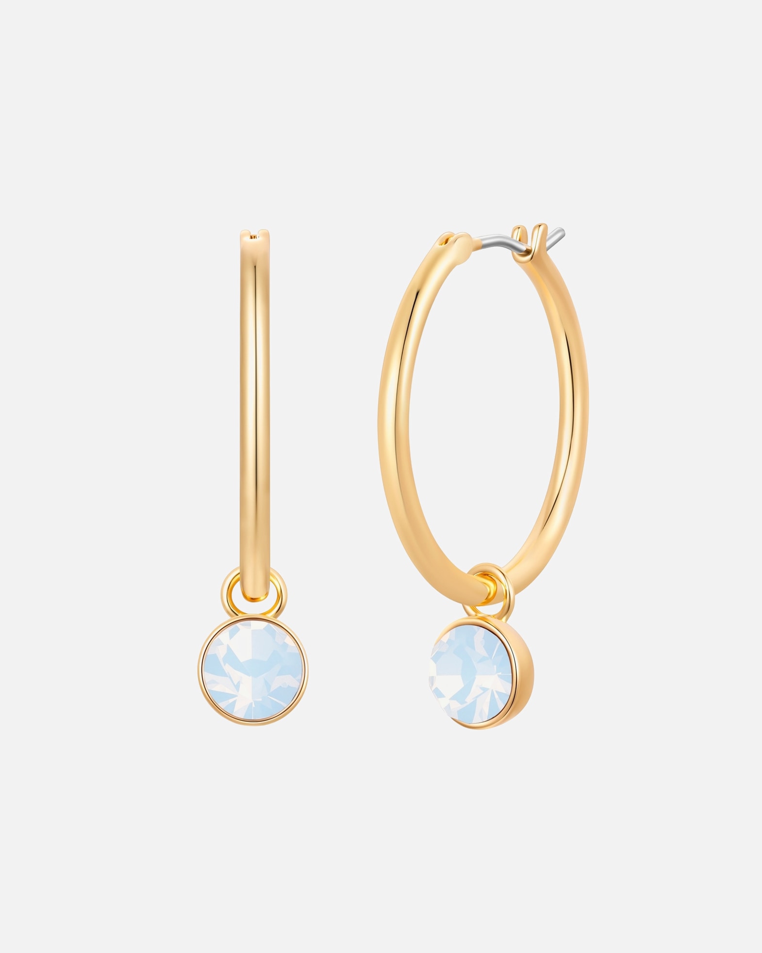 Créoles pour Femme Lulu & Jane Créoles en laiton en Or avec Cristal 31,5 mm
