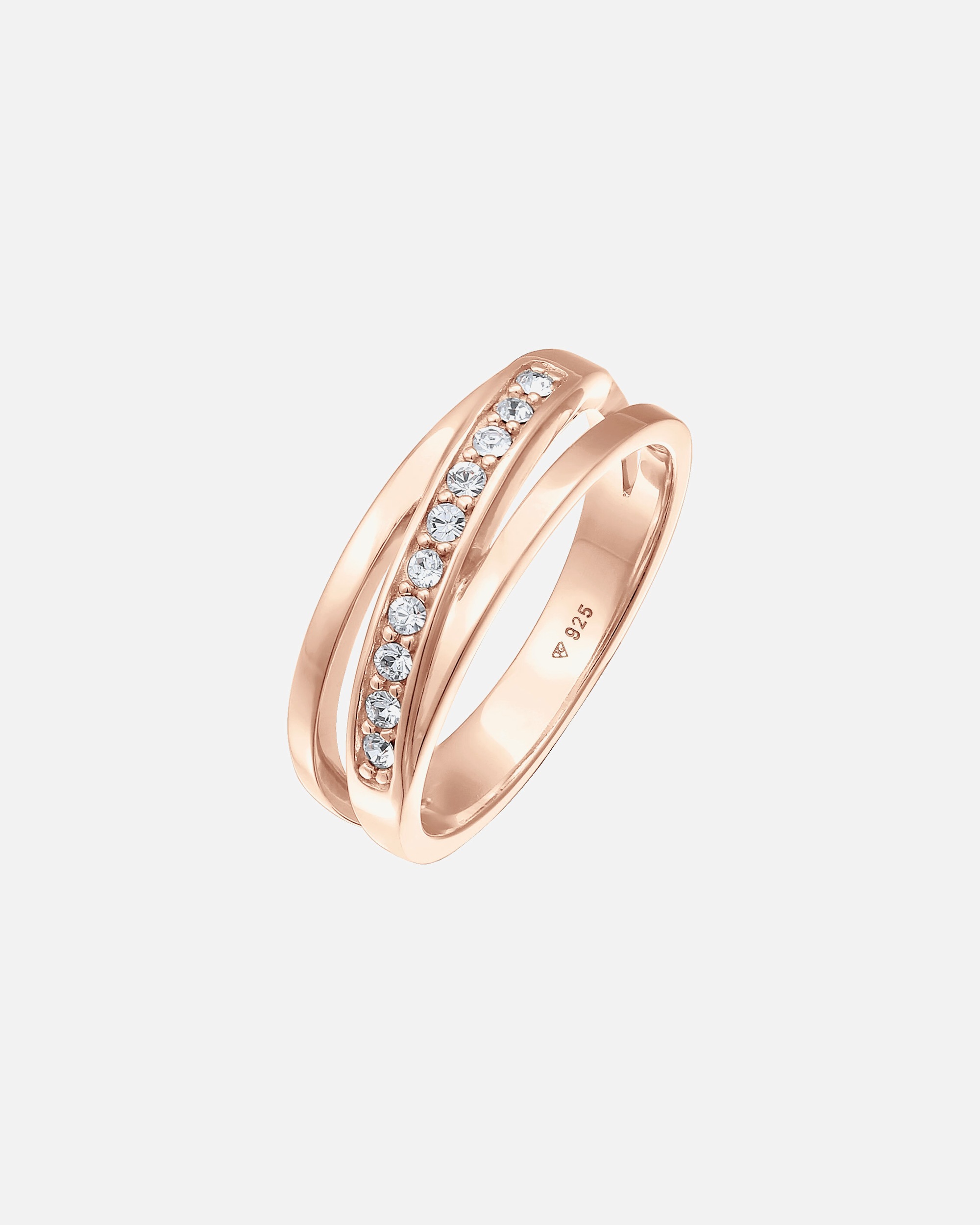 Bague pour Femme Elli Anneau de bande Anneau d'enroulement Cristaux Argent 925 58