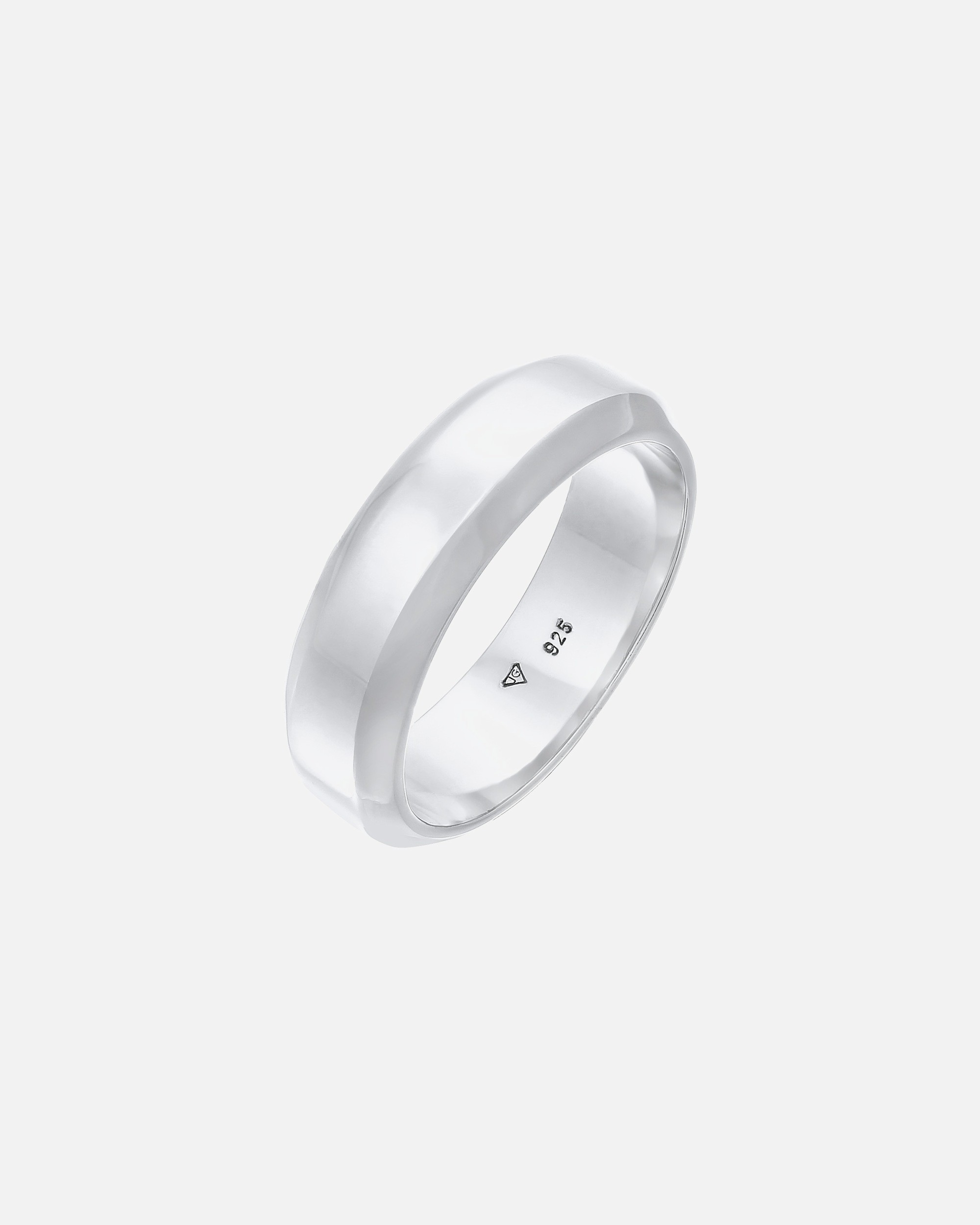 Bague pour Homme KUZZOI Anneau de Ruban pour homme Basique Argent 925 66