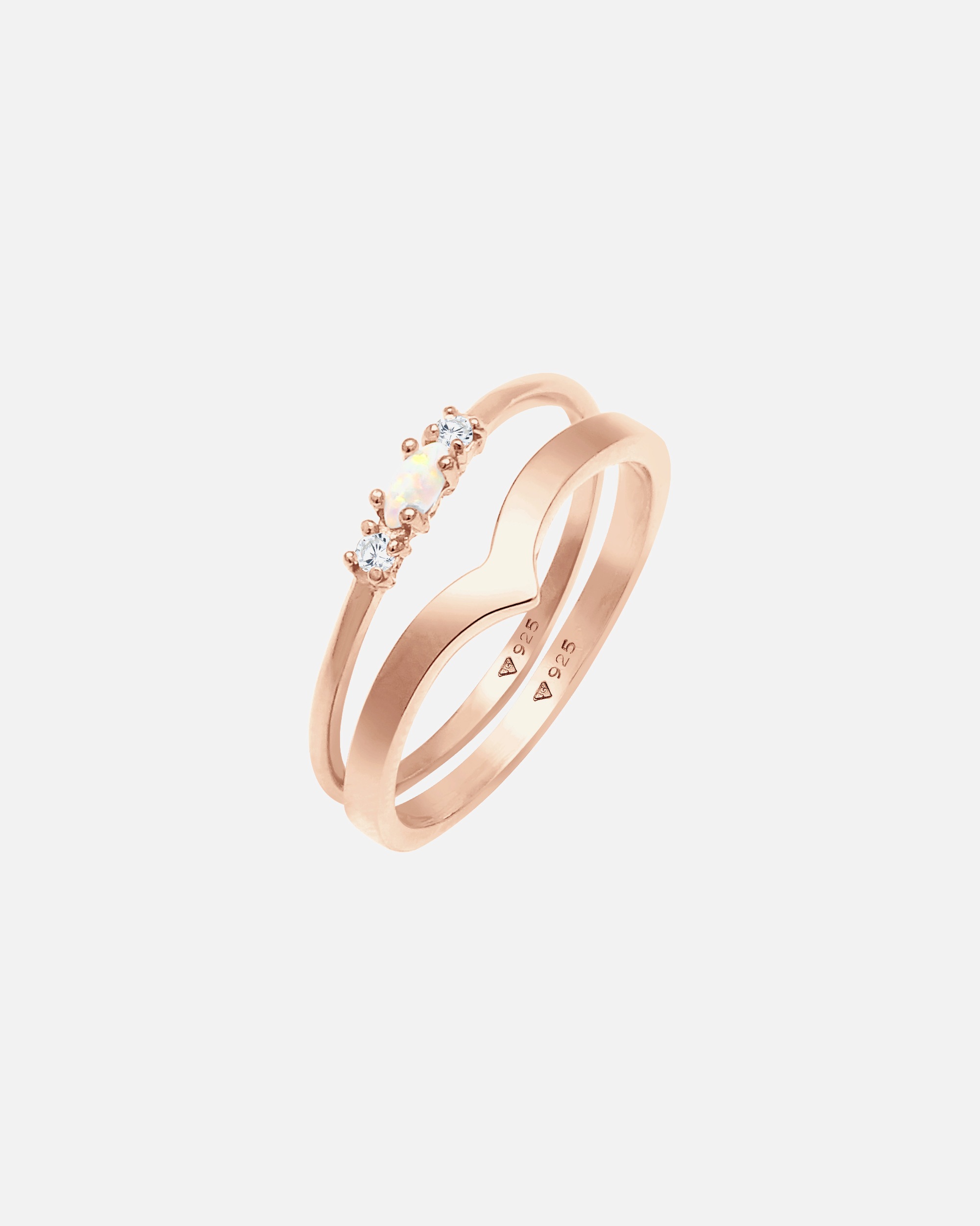 Bague pour Femme Elli Set marquise opale Zirconium triangle Argent 925 56